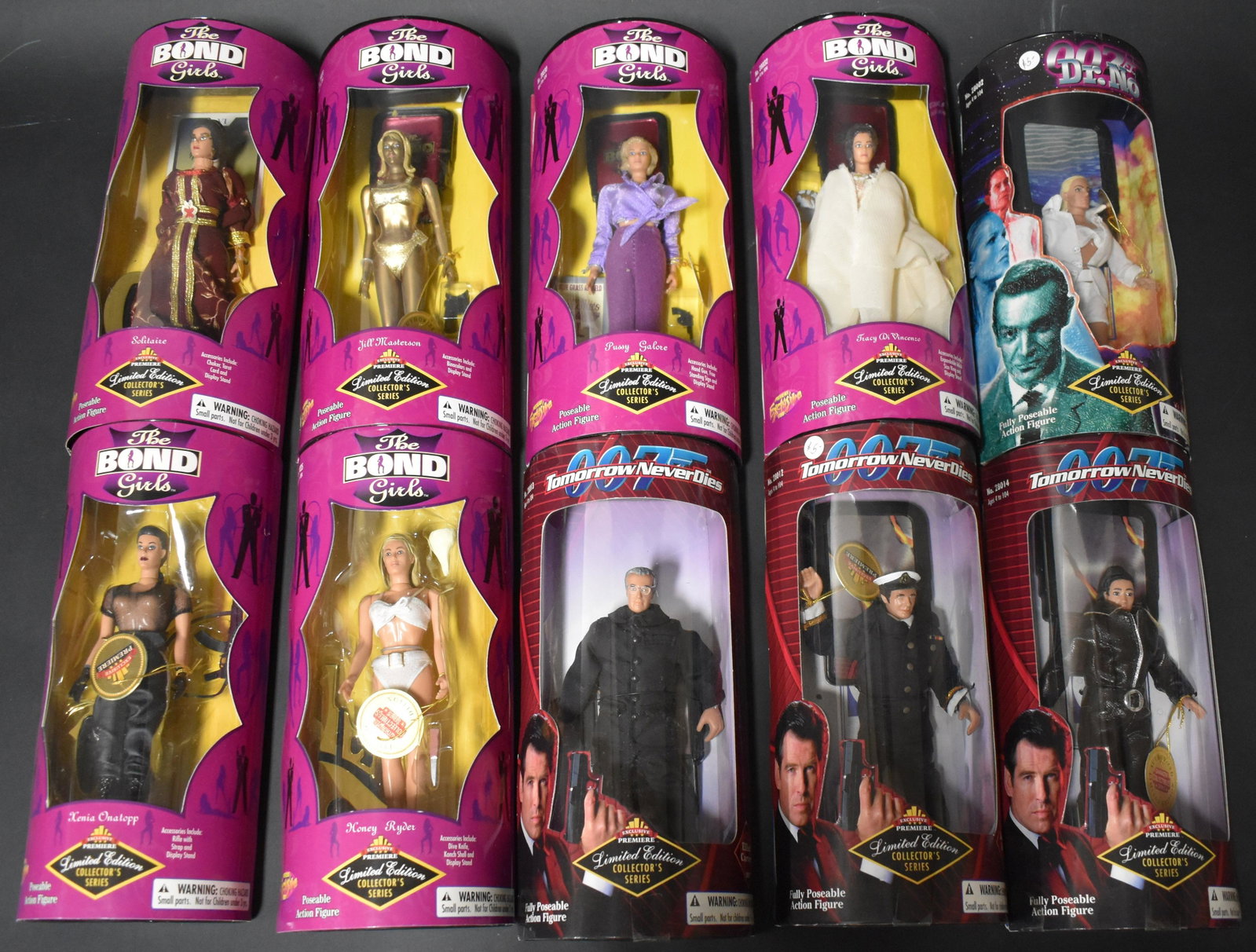 007 Action Figures (10): In Boxes Size 10"H X 5"W