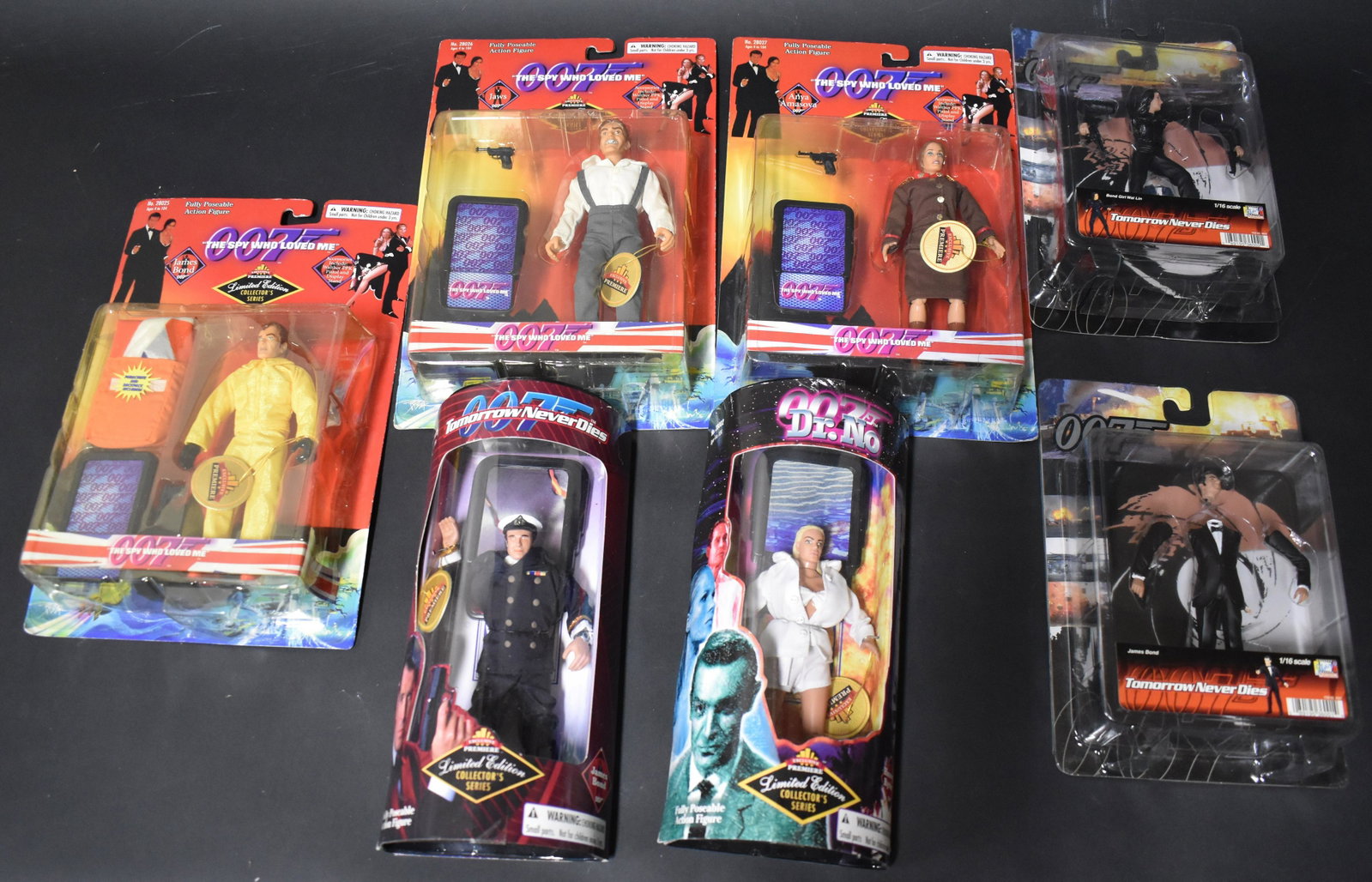 007 Action Figures (6): In Boxes Size 10"H X 5"W