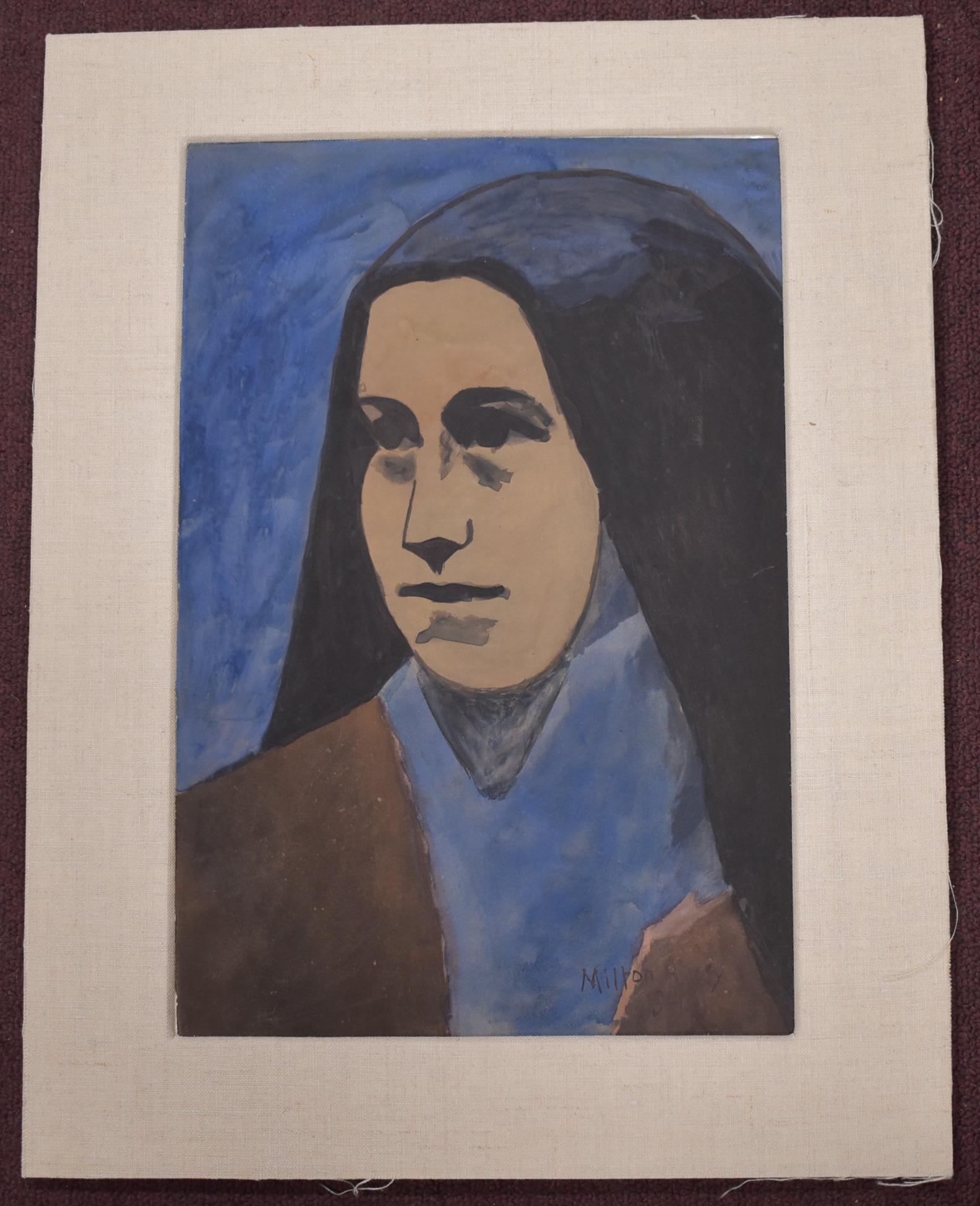 Milton Avery Sgd. Gouache " Mother Ruiz": Signed and Dated 1946 gouache on paper. Mexico. Size 10.5" x 15.5"