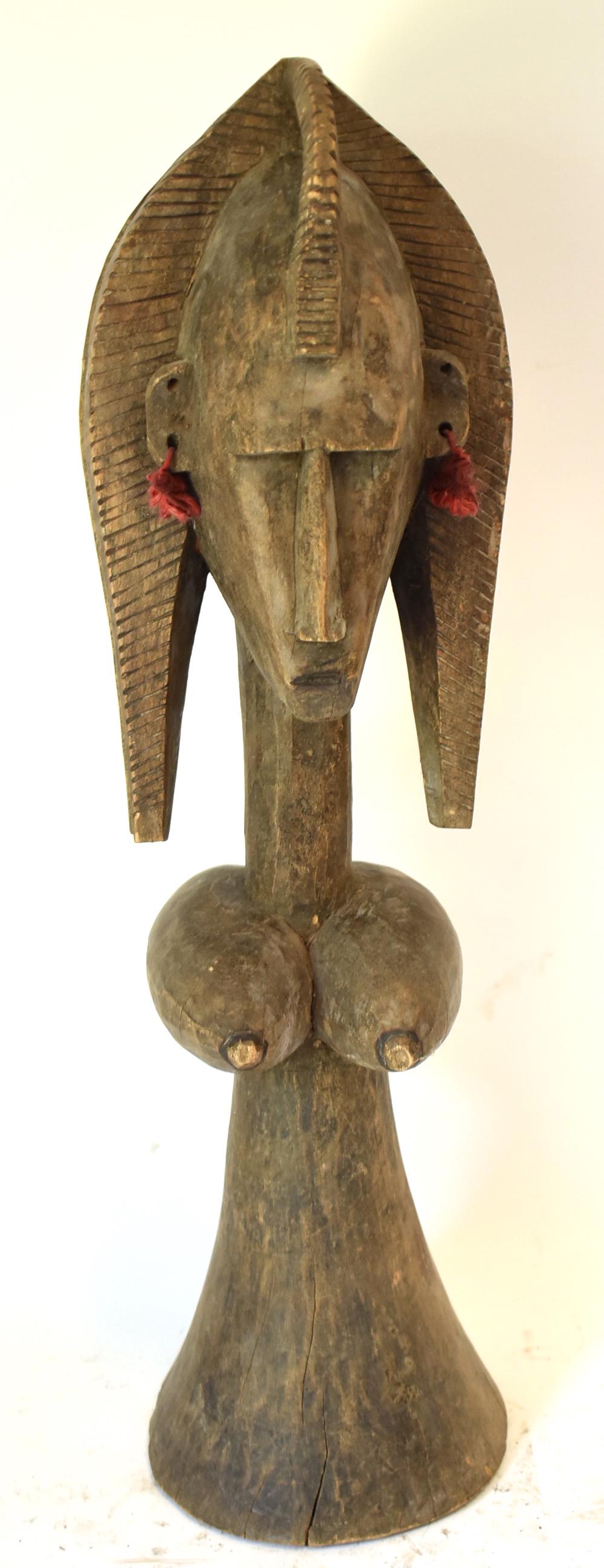 Bambara Double Sided Puppet Figure: Possibly pre-war. Mali. 23"H