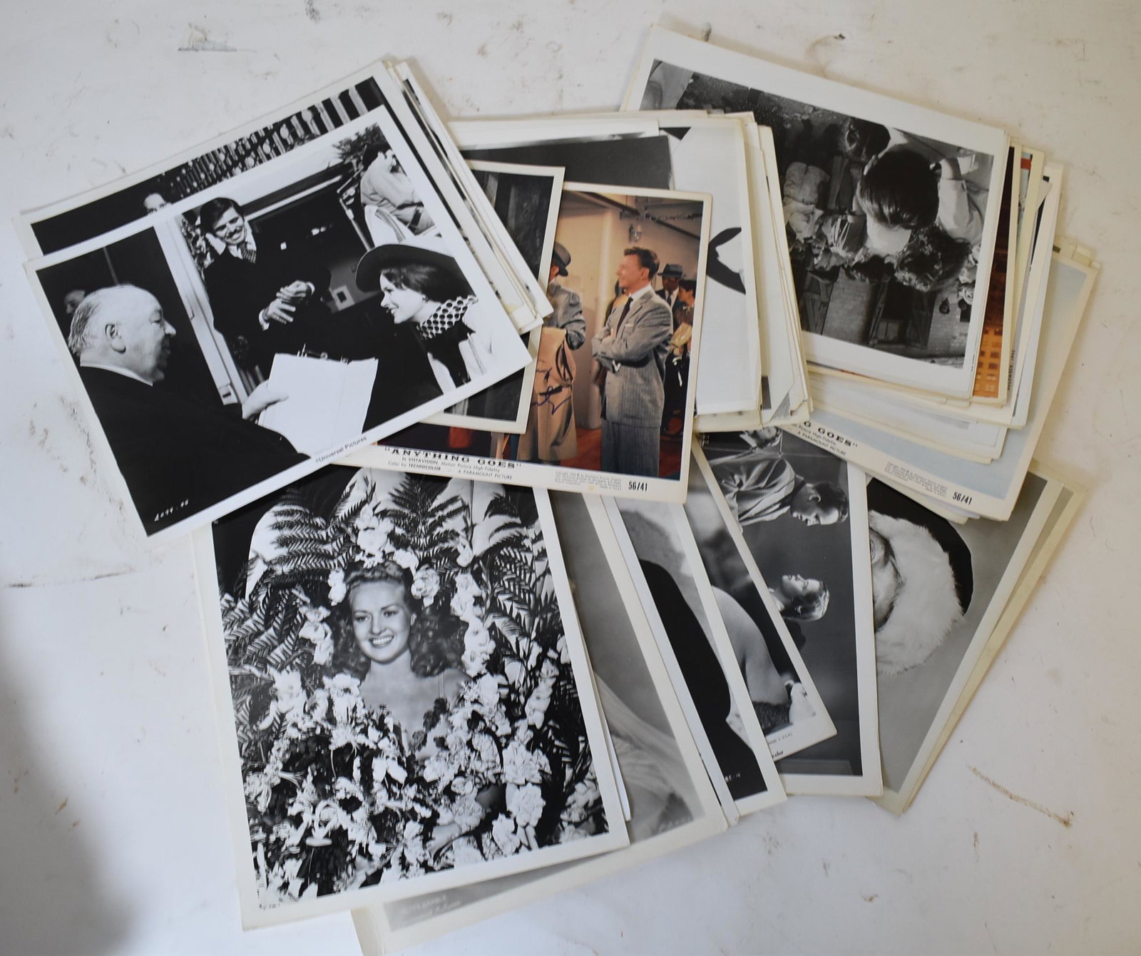 Vintage Movie Stlls ( Approx 100): Motly 8 x 10 Strong in Bing Crosby (all different), many, many with signatures and strong in Betty Grable,many, many . Some with back stamps, dates, picture ID's etc. Many others included in the lot b