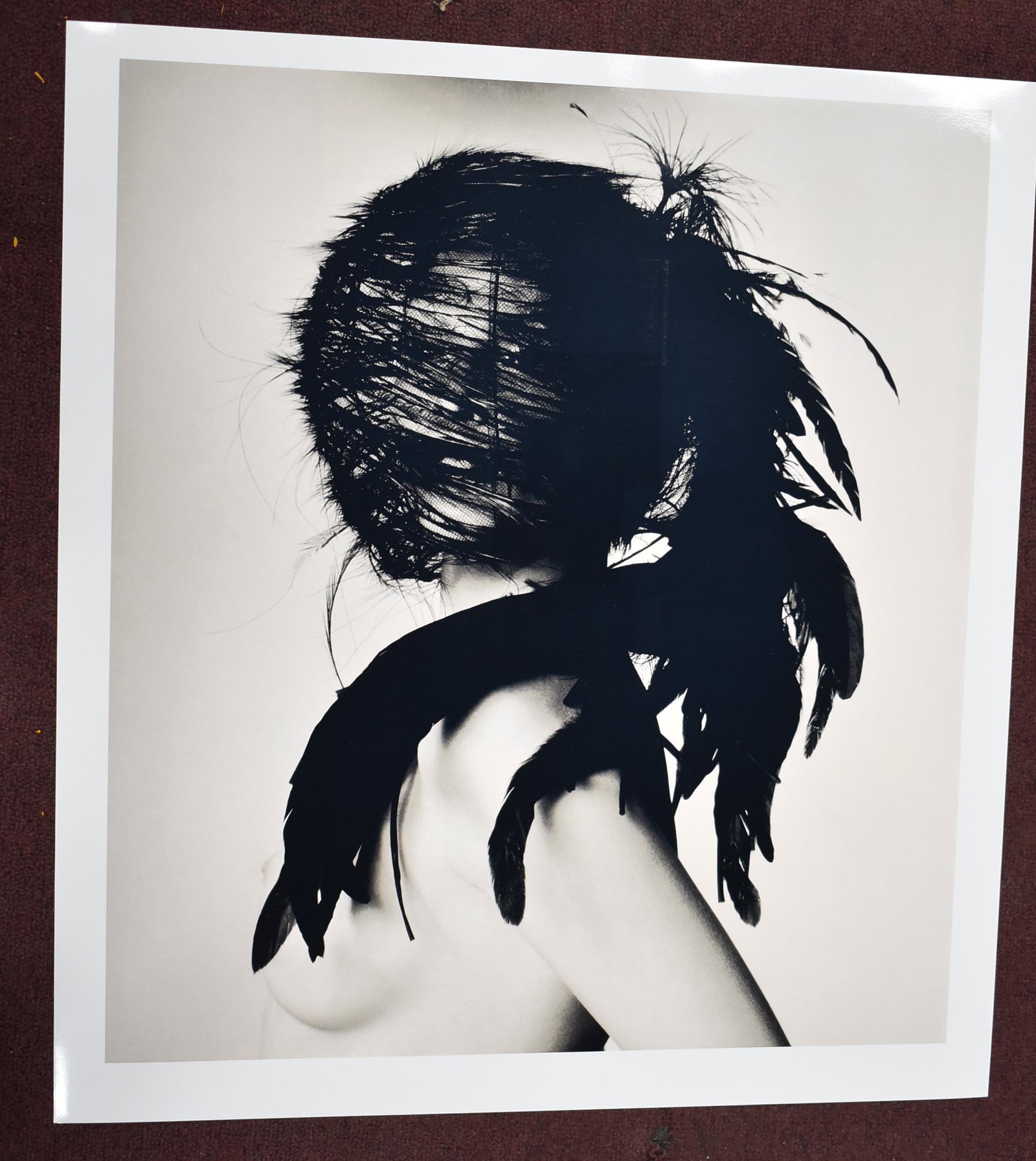 Irving Penn Chanel Feather Head Dress: Stamped 24 x 21 3/4