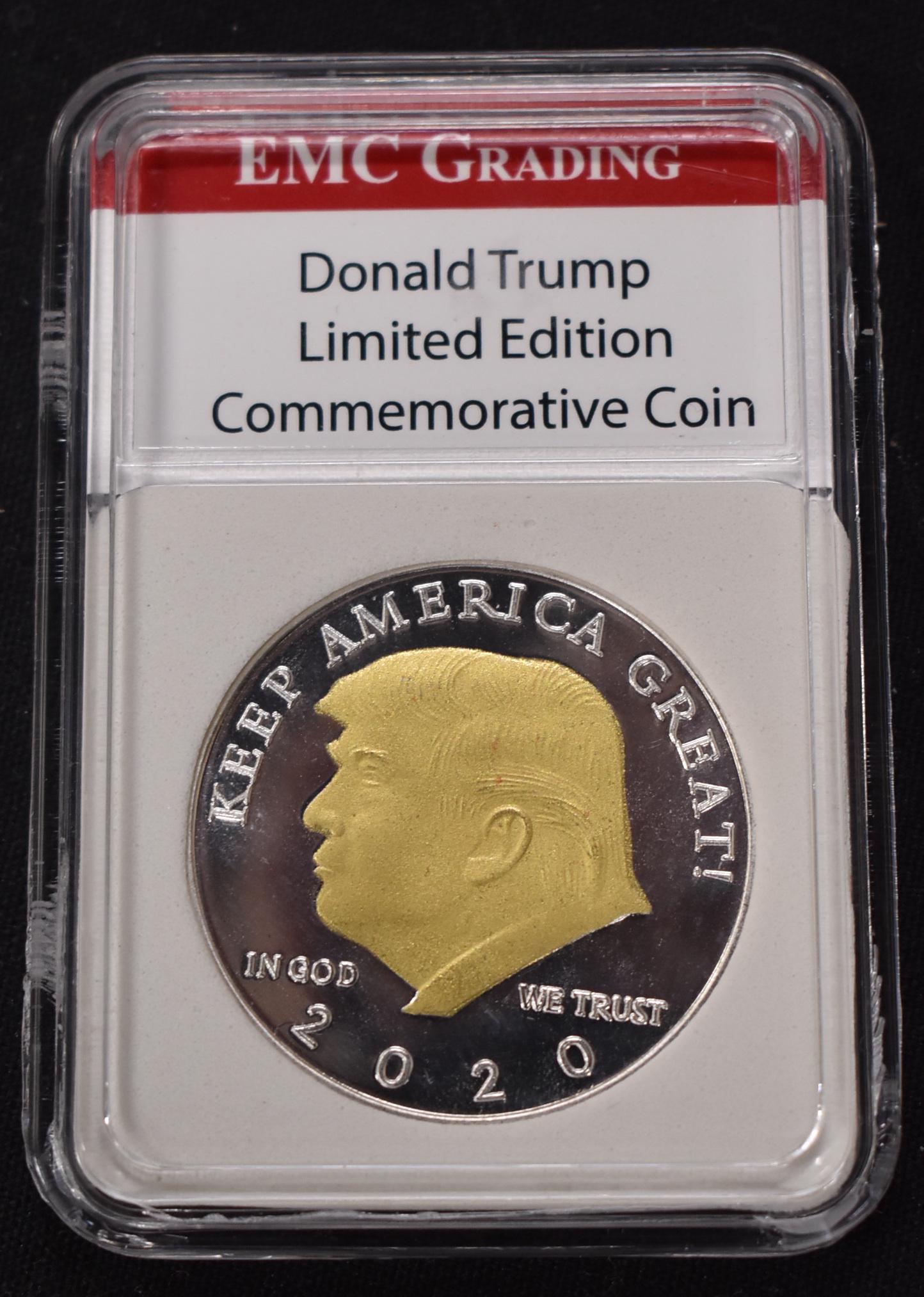 Donald Trump Ltm Ed.Coin: EMC Grading Cased 2020 Donald trump Coin
