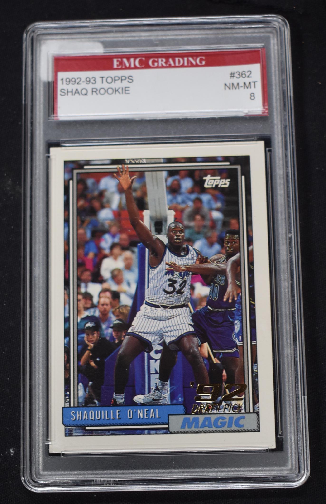 Topps Shaq Rookie Card Graded: EMC Grading NM-MT 8