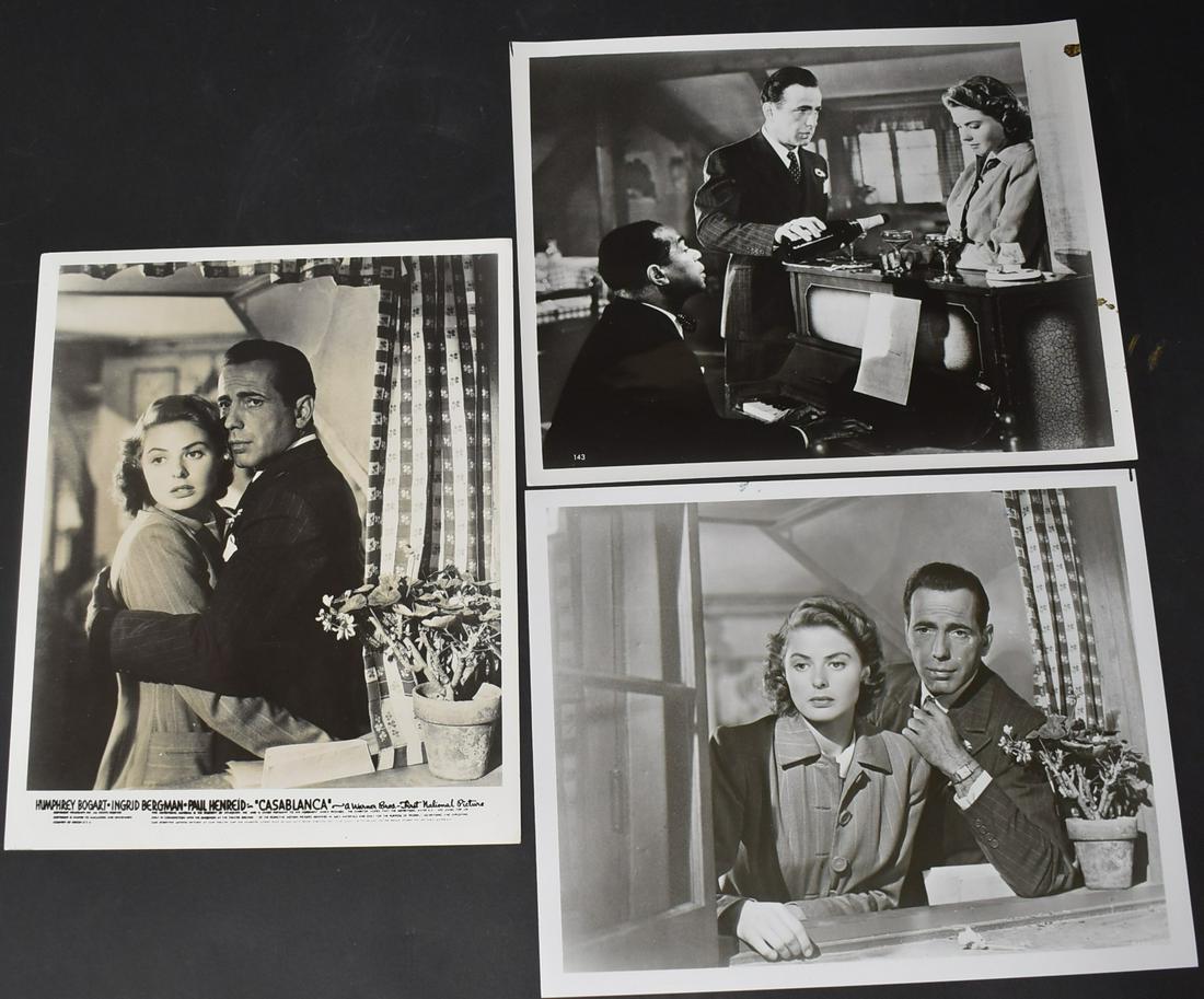 Casablanca Vintage Photos (3): Both Humphrey Bogart and Ingrid Bergman. 3 in the lot.