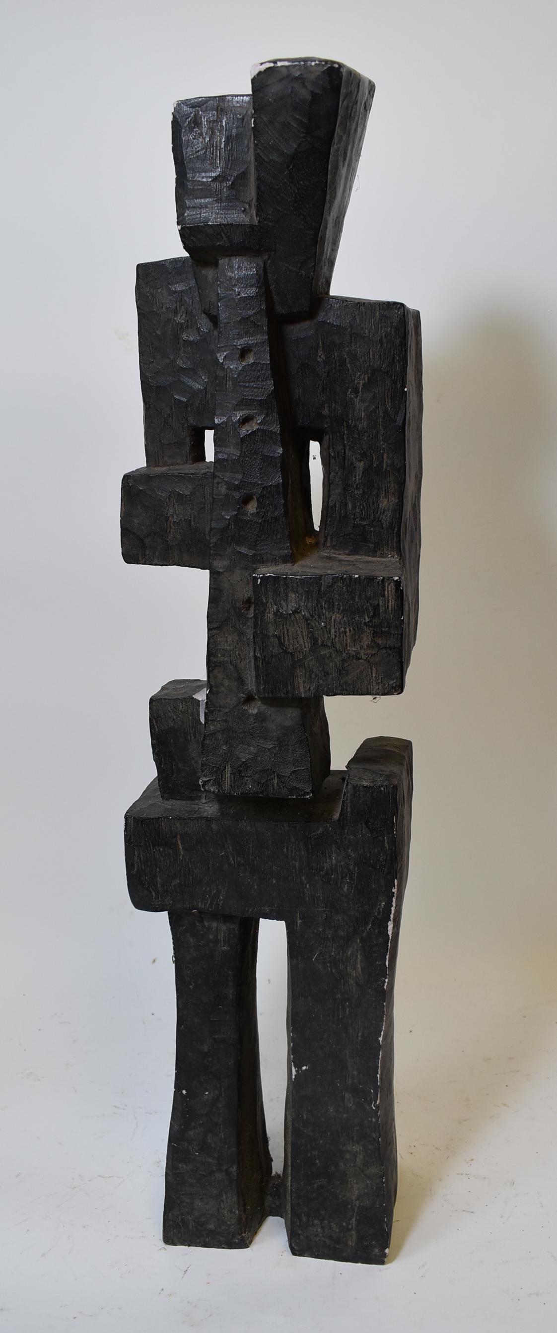Modern Sculpture after Louise Nevelson: Terra Cotta replicating wood. Imperfection on back side easily restorable. 27"H