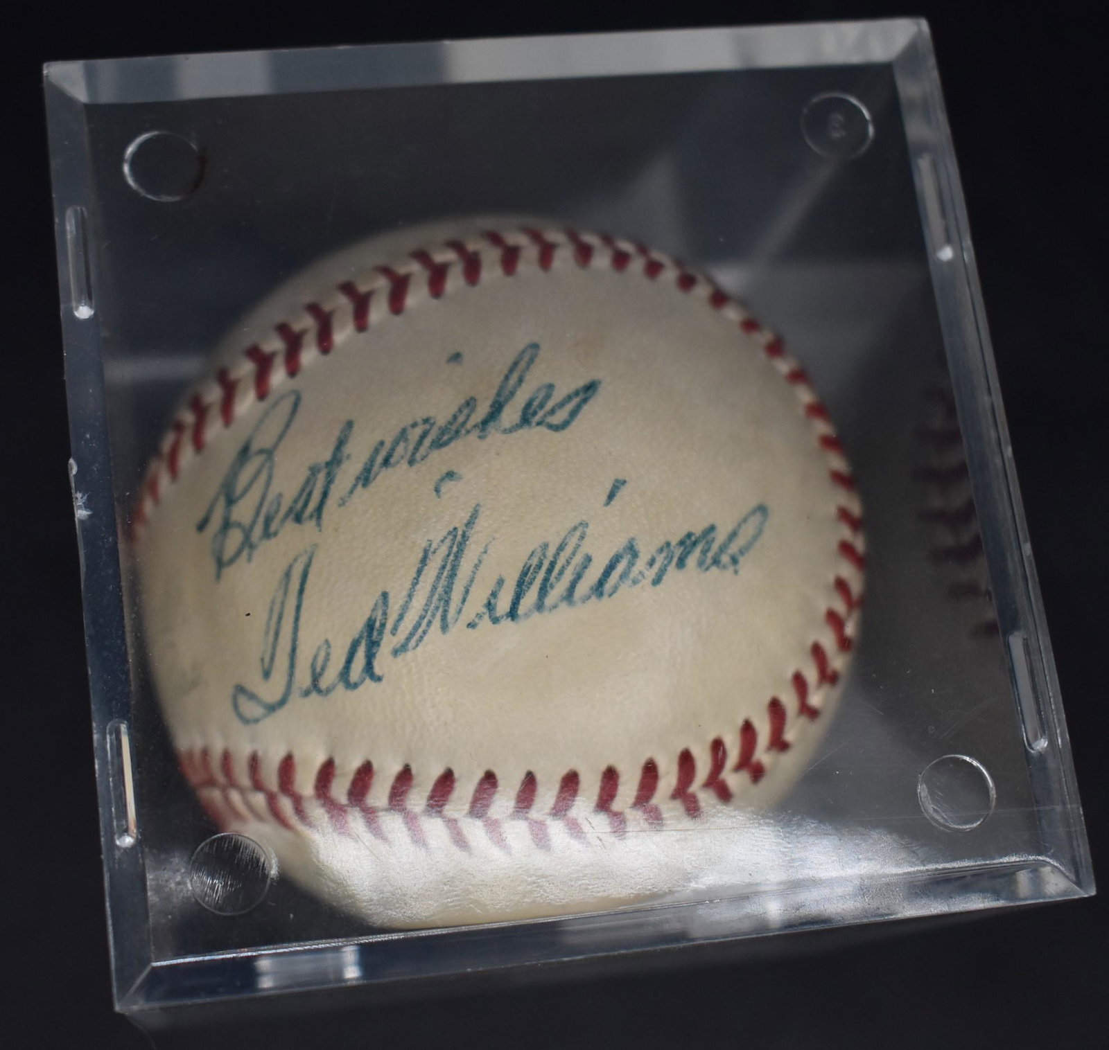 Ted Williams Signed Baseball: Signed in ink.