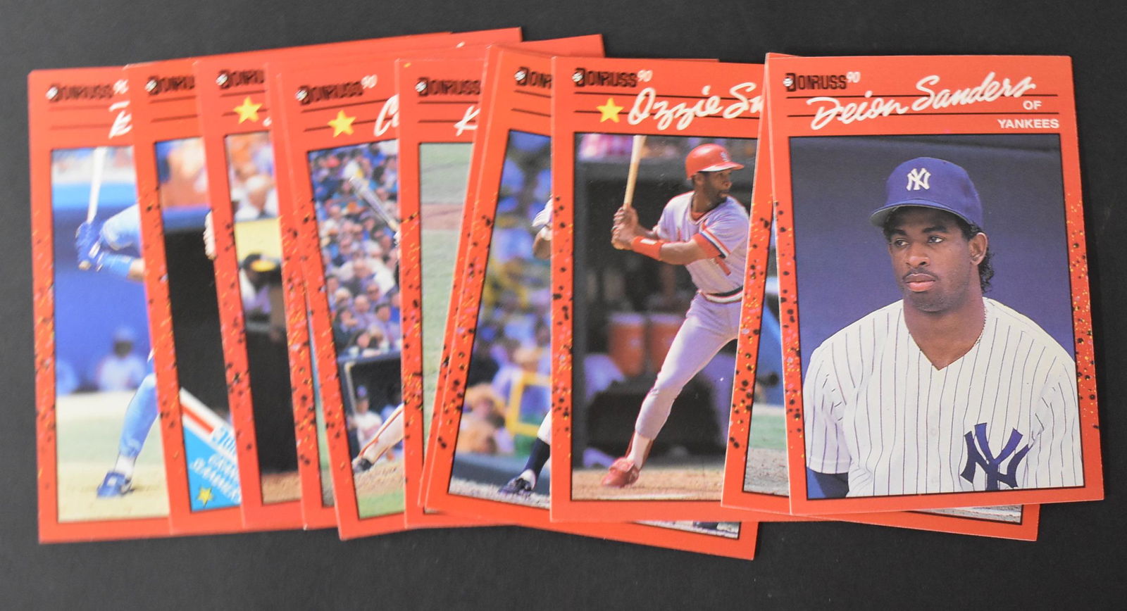 Donruss Baseball Cards Leaf 1989 (11): Includes Mark McGwire #697, Cal Ripken #96 and #676, Bo Jackson #61 and #12, Ken Griffey, Jr. #365, Sammy Sosa #489, and others.