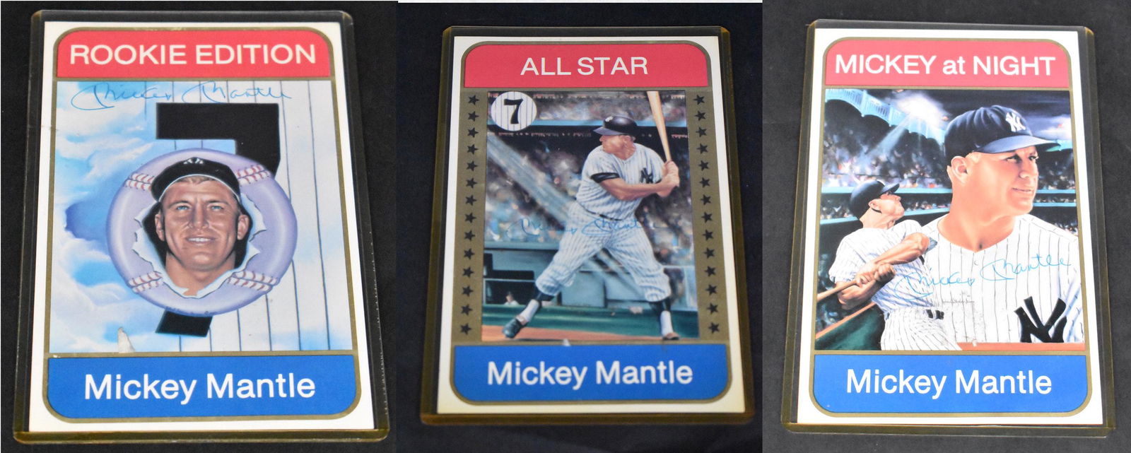 Mickey Mantle Sgd Rookie Edition Card & 2 Others, Sgd (1 of 12)