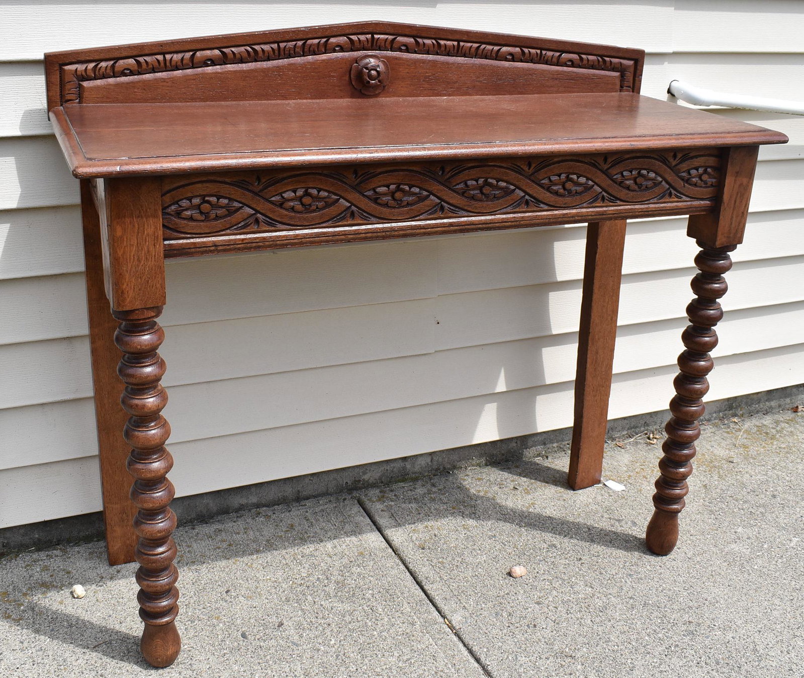 Jacobean Style Console Table: 37"H x 42"W x 16 12"