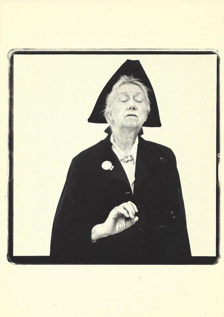 Richard Avedon Signed Photo Postcard: Marianne Moore Poet, NY, original photo postcard signed by Richard Avedon, measuring approximately, 6"x4". In good condition. Would look good framed.
