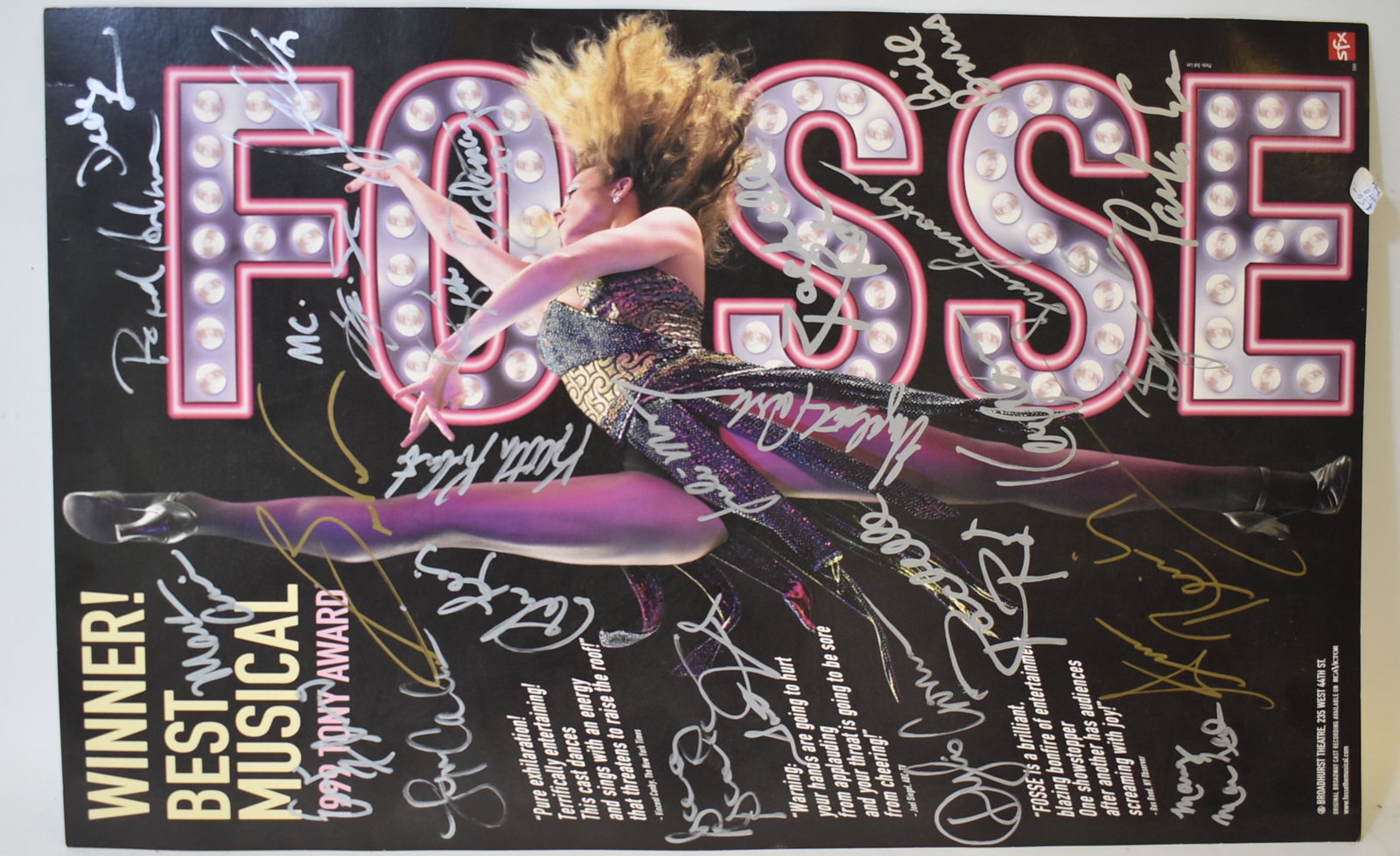 Fosse Autographed Poster: Autographed poster. 1999 Tony Award Winner - Best Musical. Autographed by the cast; 22in. X 14in.