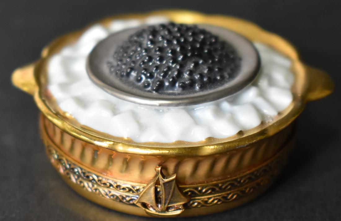 Antique Limoges Caviar on Ice. Box: Marked 2 x 1/2"
