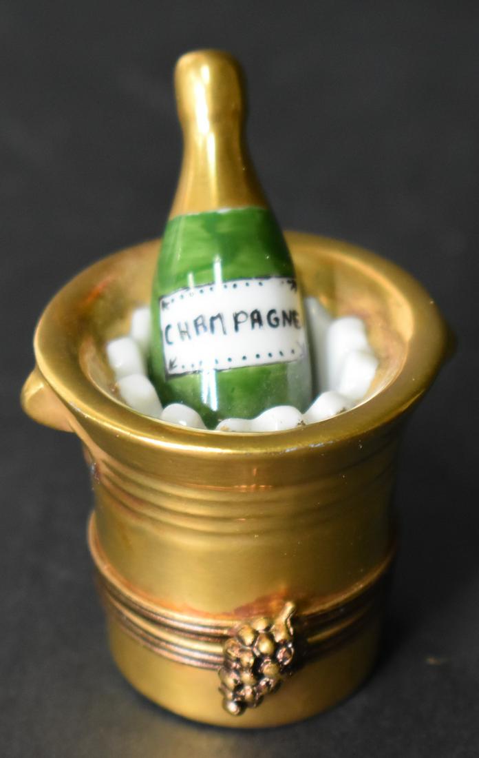 Antique Limoges Champagne Bottle: Marked 2 "H