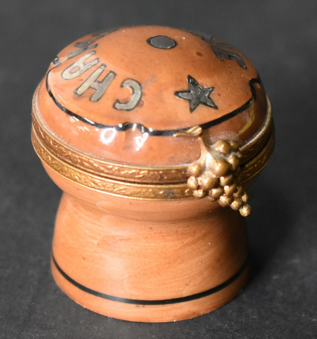 Antique Limoges Champagne Bucket Box: Marked 1 1/2"H