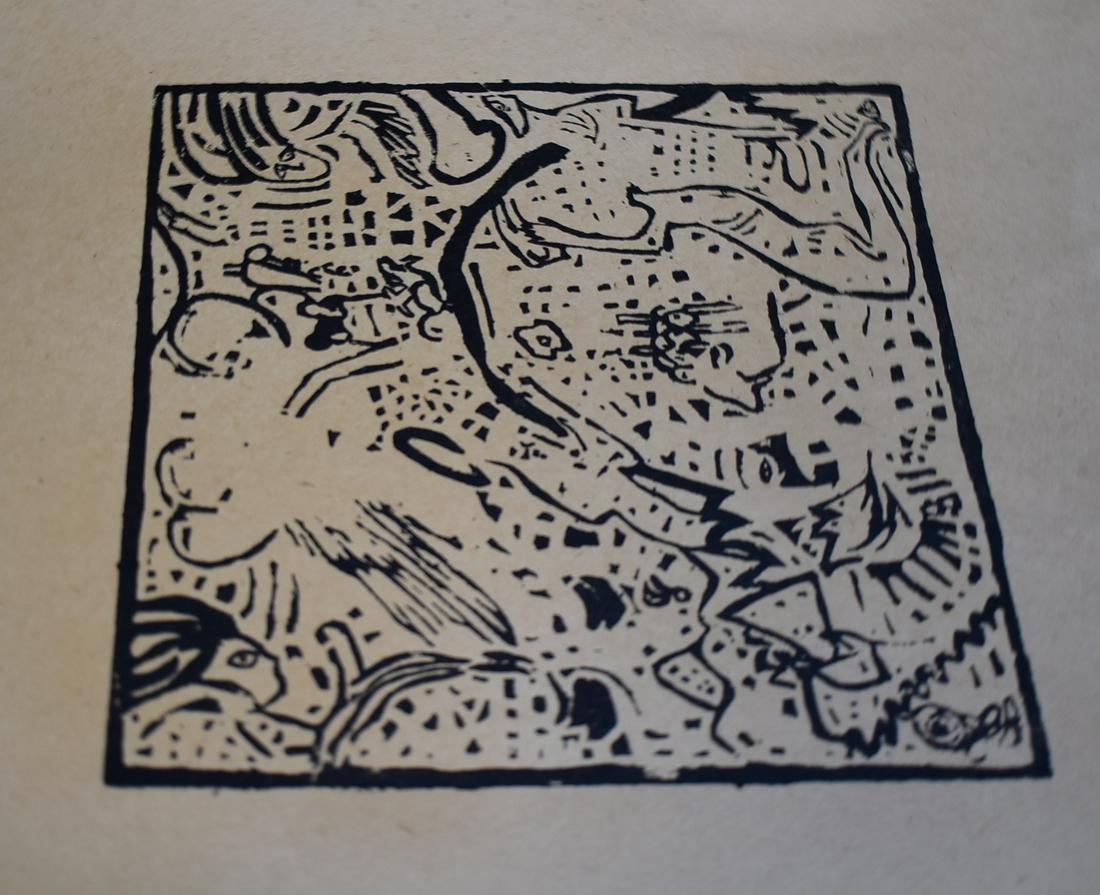 Kandinsky 1930's Woodblock: Wassily Kandinsky. 20"H x 30"W (whole sheet)