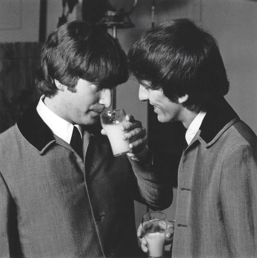 The Beatles Amsterdam Harry Benson Publication Photo: Original Publication Photo, measuring approximately, 9"x9" includes white border. Taken in 1964, printed 1997. It comes stamped by the photographer and agency. The photograph is printed on double weig