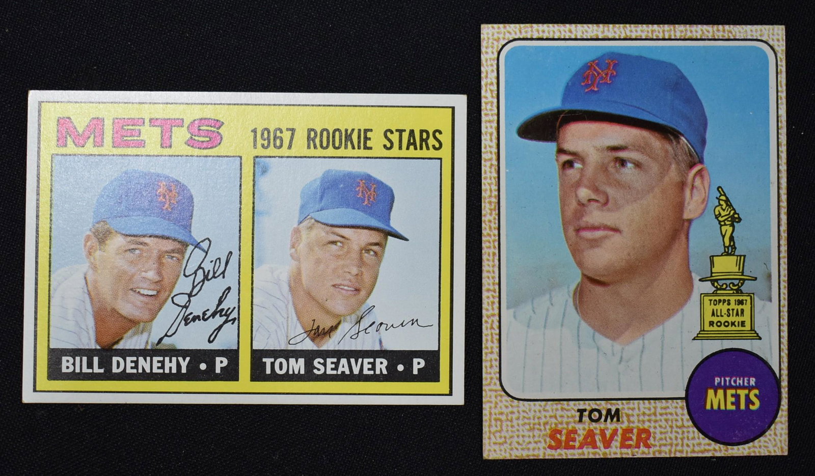 1967-68 Tom Seaver Cards (2)Rookie and 2nd Yr.: Very sharp and clean. Rookie card nicely centred.