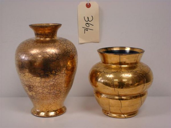 TWO ST. PREX ART GLASS VASES