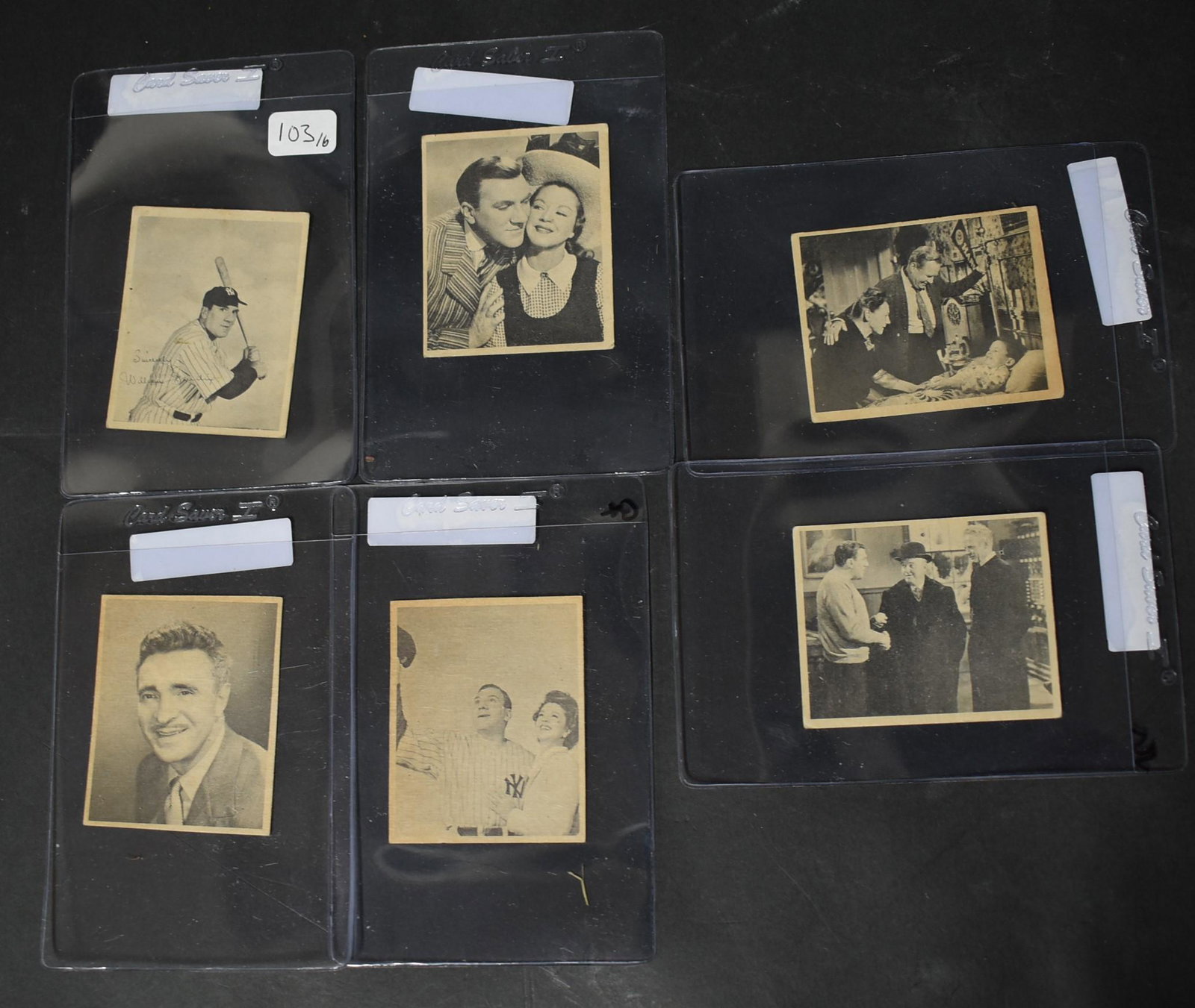 1948 Swell Babe Ruth Story Baseball Cards (6): 1948 Swell Bubble Gum Cards. Good Condition.