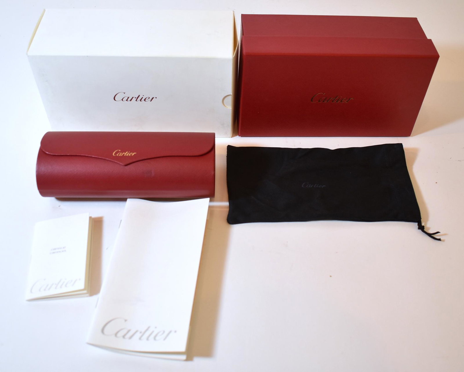 Cartier Sun Glass Case: Original Box. Original Bag Original Booklet All original, not reproduction.