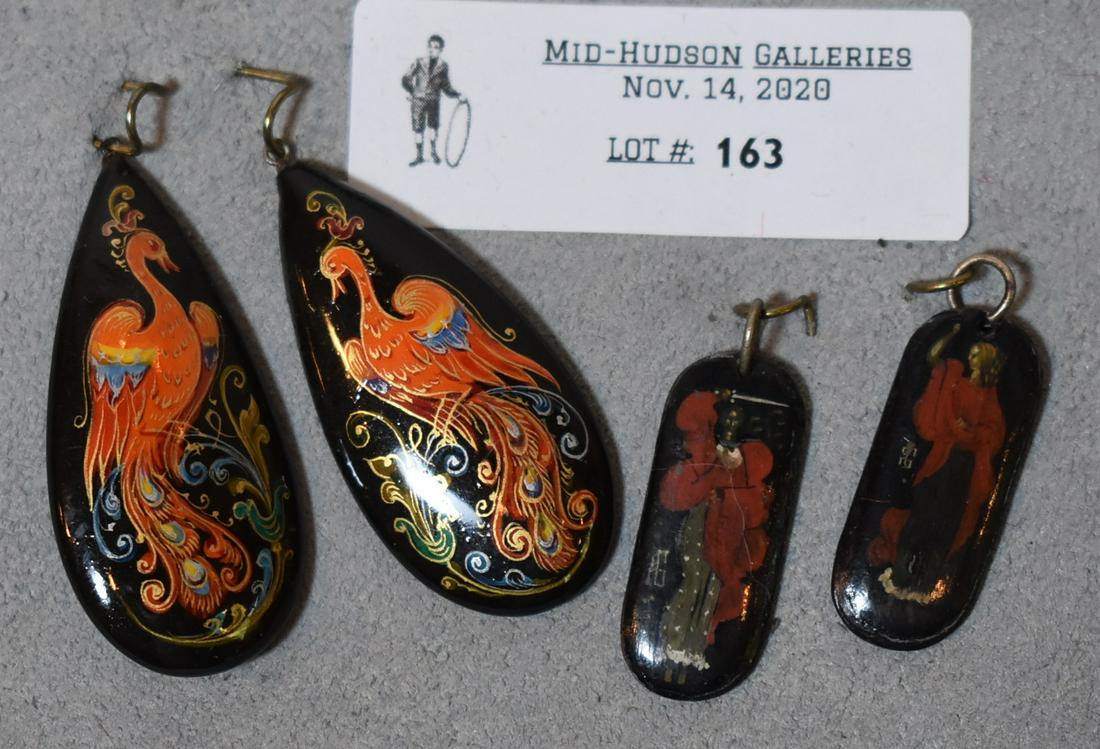 Russian Lacquer Jewelry - Earrings (2 Pair) (1 of 1)