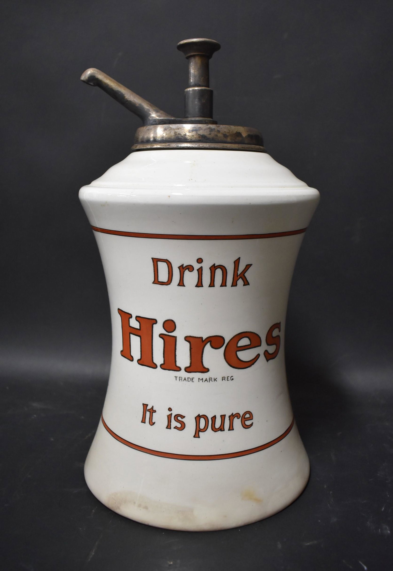 Hires Root Beer Soda Fountain Dispenser: Chip at the backside.