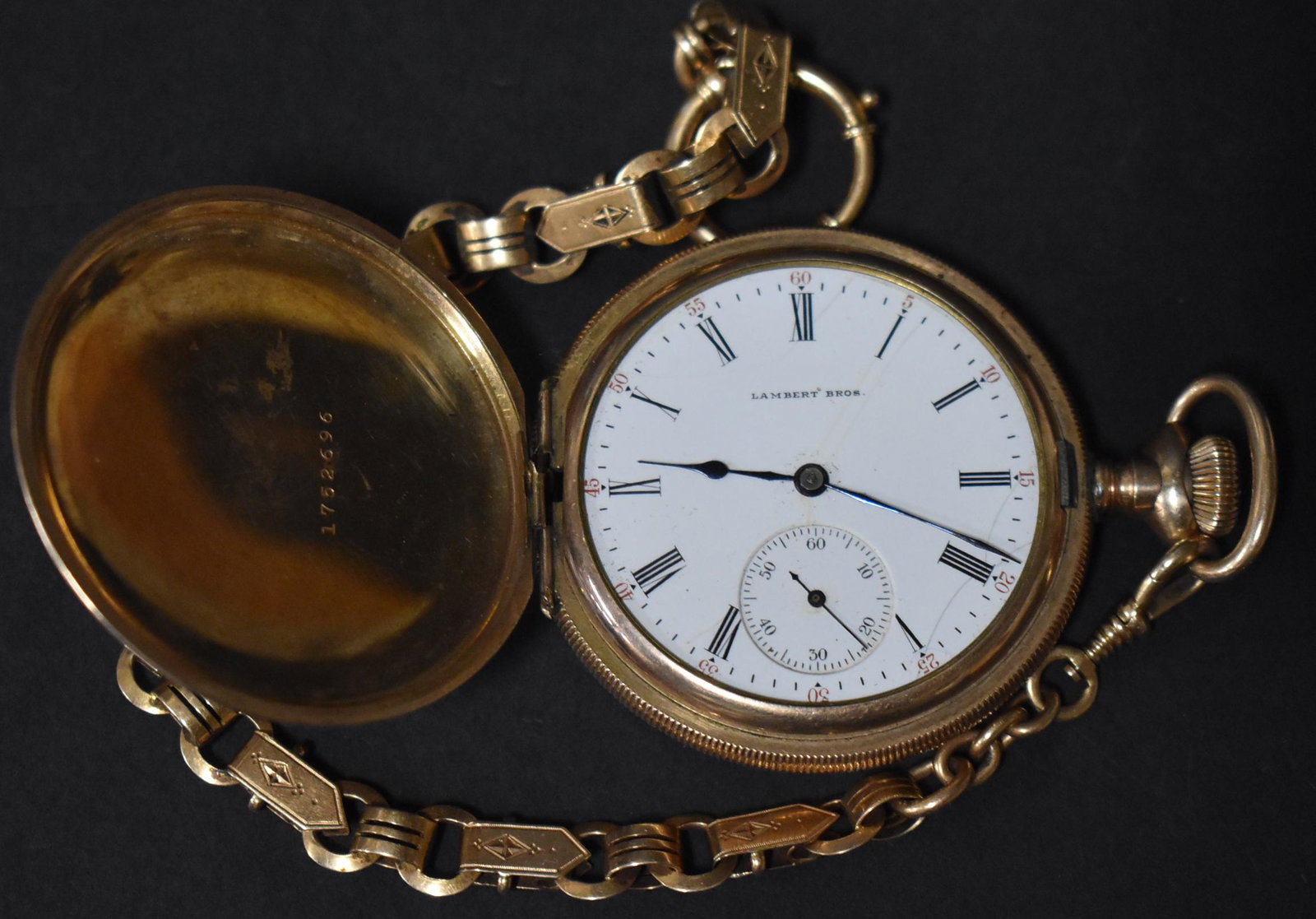 Lambert Bros. Pocket Watch: 2 inches diameter.
