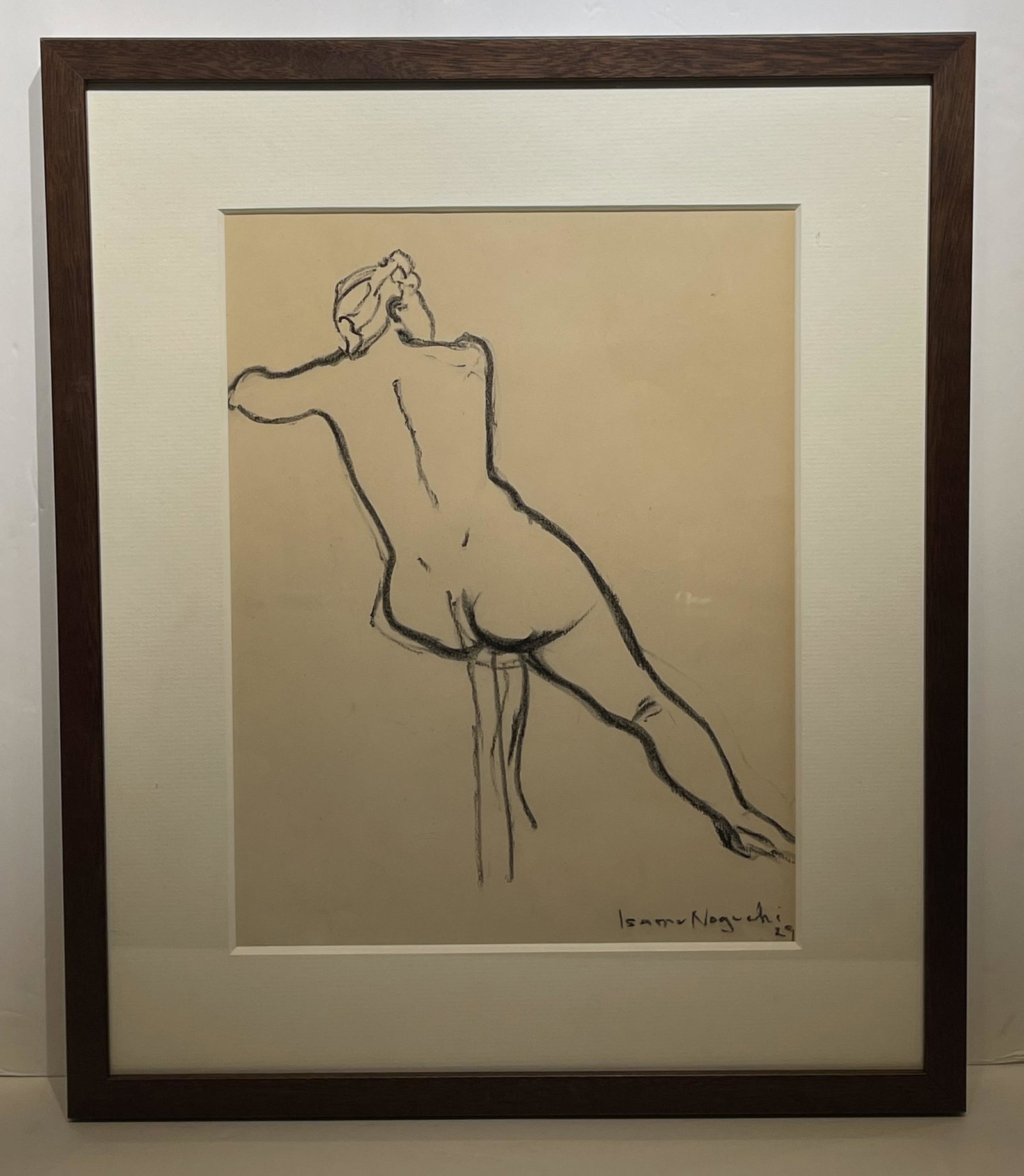 Isamu Noguchi; Charcoal Sketch of a Nude Woman Signed: Charcoal on paper. Sketch of a Nude Woman. Signed lower right and dated '29in; 14.5in. X 10.5in.
