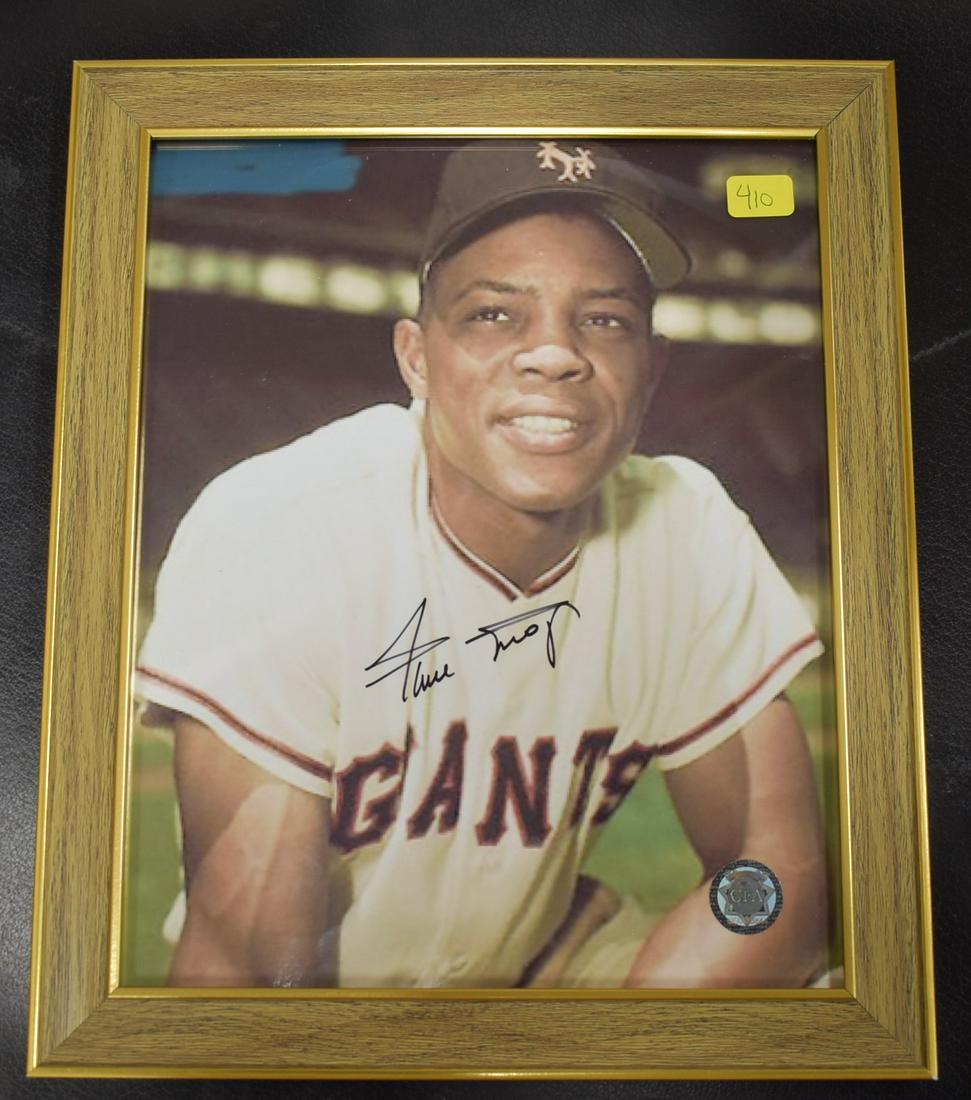 Willie Mays Signed Photograph: 8 inches x 10 inches Framed