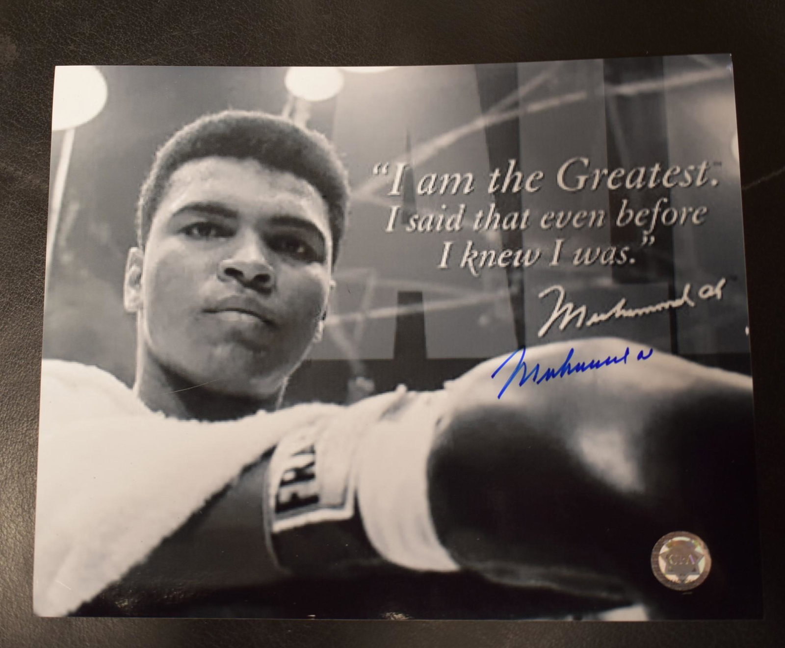 Muhammed Ali Photograph Signed: 8 inches x 10 inches Framed