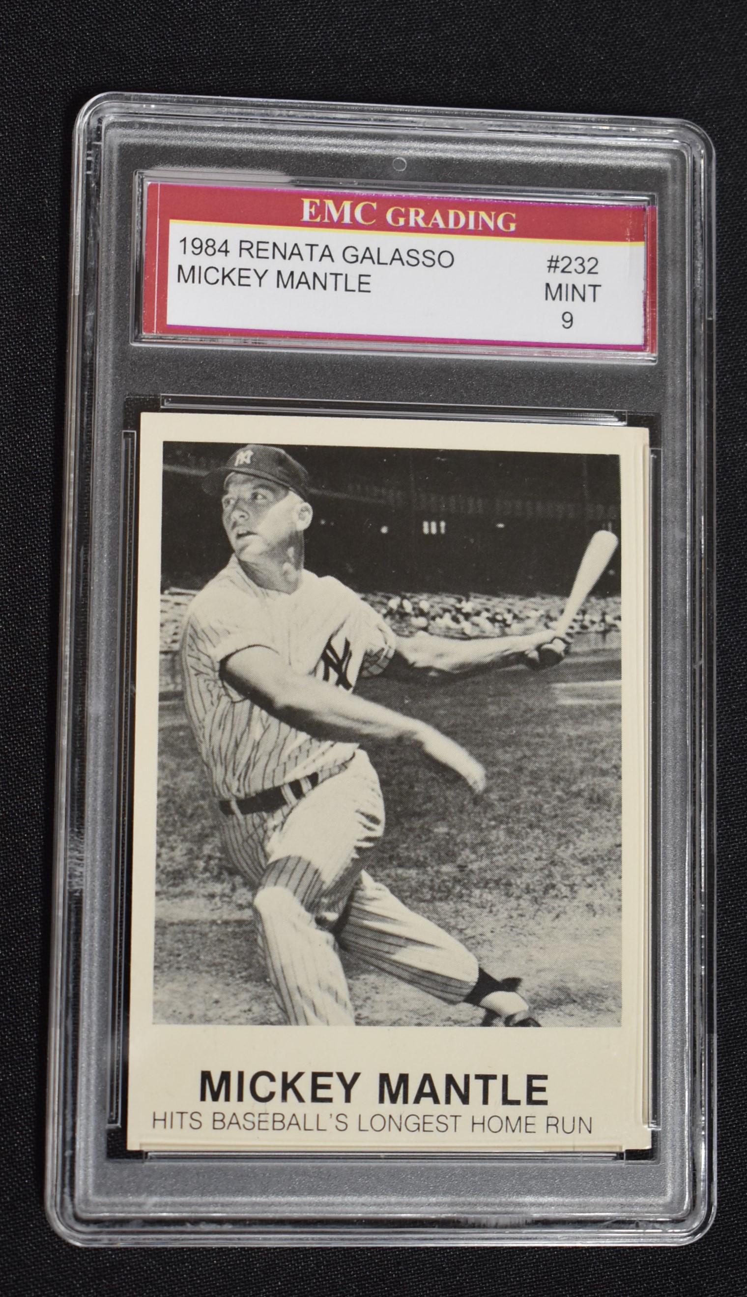 1984 Mickey Mantle Graded Card: 1984 Renata Galasso. Mt 9. EMC Grading.