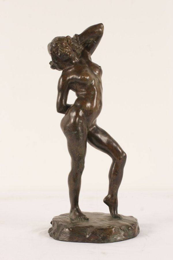 JACQUES LOYSEL; BRONZE OF A NUDE SIGNED: bronze, figure of a nude, 14.5in. H, inscribed