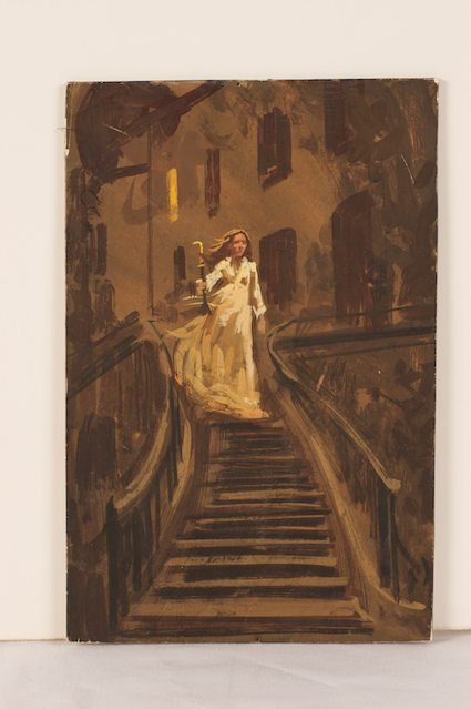 JOEL MALMUD; STORY ILLUSTRATION SIGNED: gouache on board, Story Illustration, 7.5in. x 5in., signed on reverse