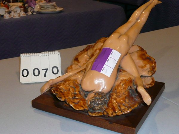 VINTAGE EROTIC ART AND COLLECTIBLES: Frank Gallo American (born 1933) resin sculpture of copulating couple