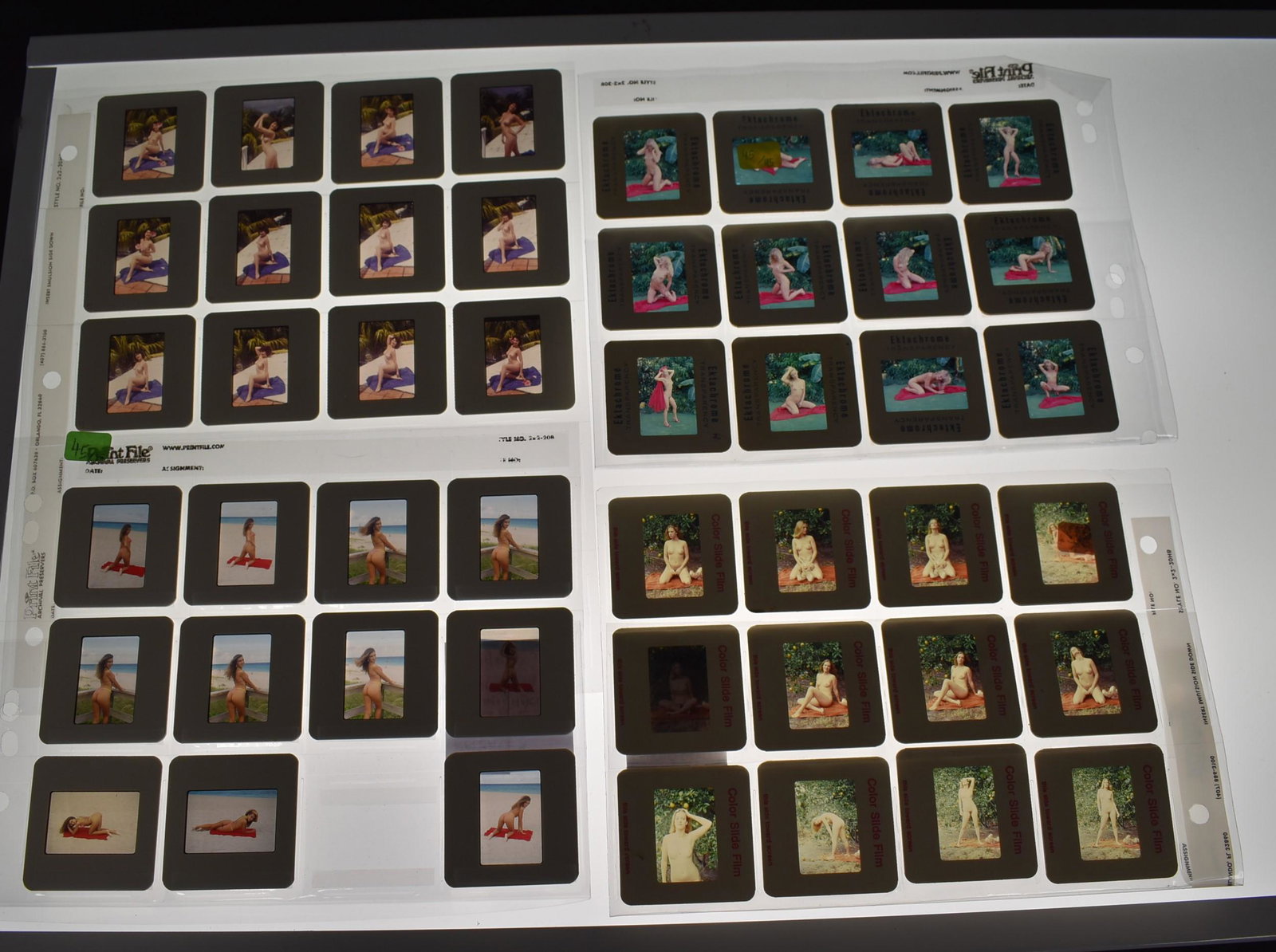 Bunny Yeager Transparencies. Unidentified Models. (45): 45 in the lot.