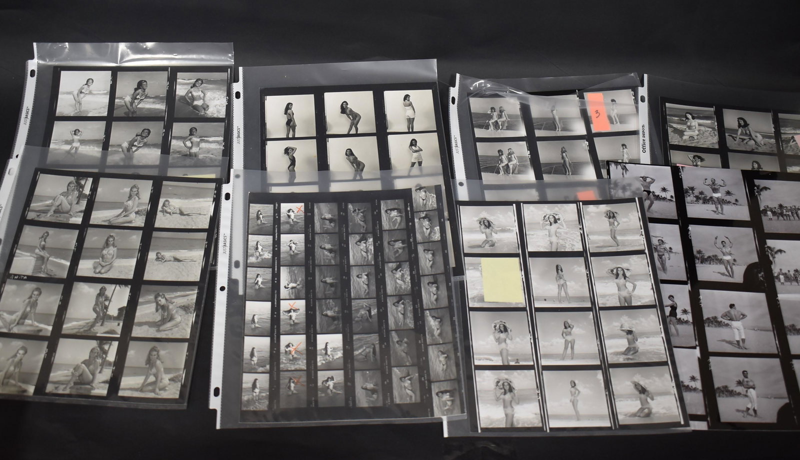 Massive Collector's Lot of Bunny Yeager Contact Sheets: Approximate count. Various models, many of which will be easily identifiable by collectors. A rare opportunity.