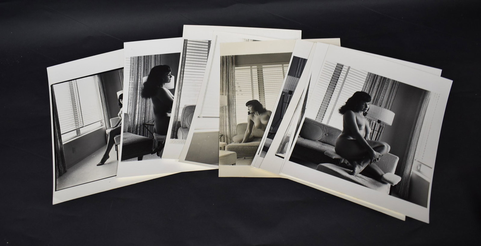 Bettie Page Photographs Sgd. (11): Eric Kroll era. All with Bunny Yeager backstamps that say represented by Eric Kroll. All signed Bunny Yeager. Double weight matte &/or semi-gloss silver gelatin. 8 inches x 10 inches.