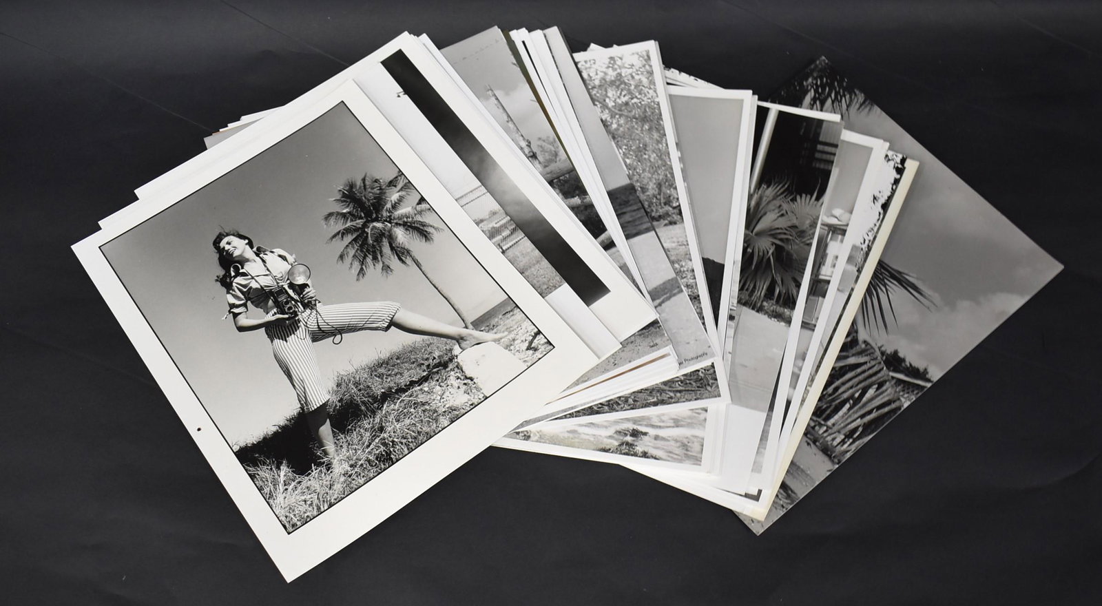 Binder of Bunny Yeager & Other Pin Ups (33): Black and white photographs of Bunny Yeager and many other models photographed by Yeager. All 8 x 10 Thirty Three in the lot