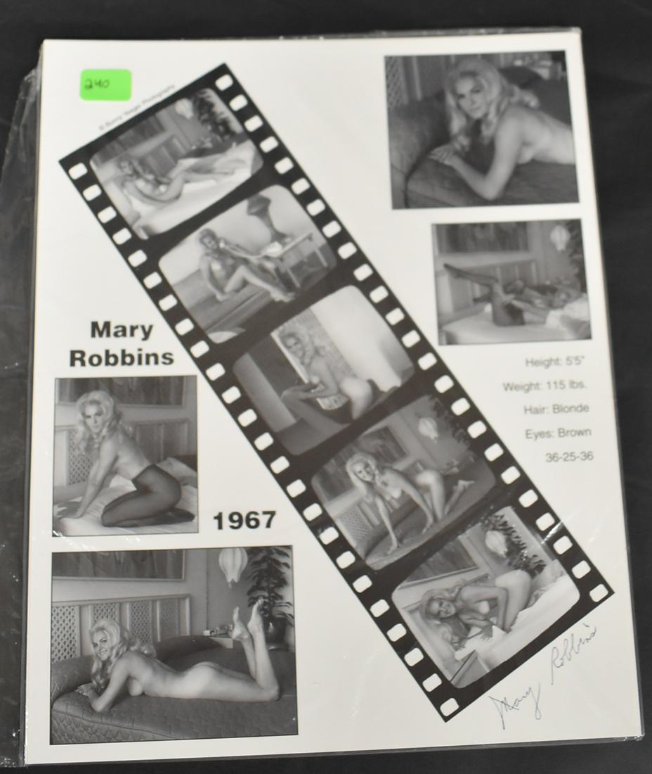 Posters Inc Mary Robbins Sgd.: 1960s. All BY photos. Also includes Christy Foushee; Carie Price; Lacey Kelly; Mickey O'Brien. Double weight matte &/or semi-gloss silver gelatin. 5 in the lot. 8 inch x 10 inch.