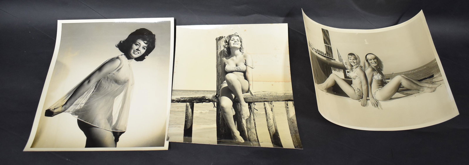 Bunny Yeager Photos Sgd. (3): One model identified as Judith Sherman (this photo has no margins). 8 inch x 10 inch.
