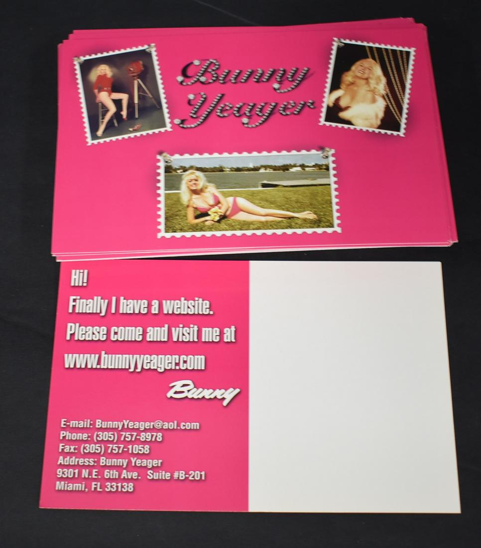 Bunny Yeager Advertisement Mailers (100): over 100 in lot. Post card sized