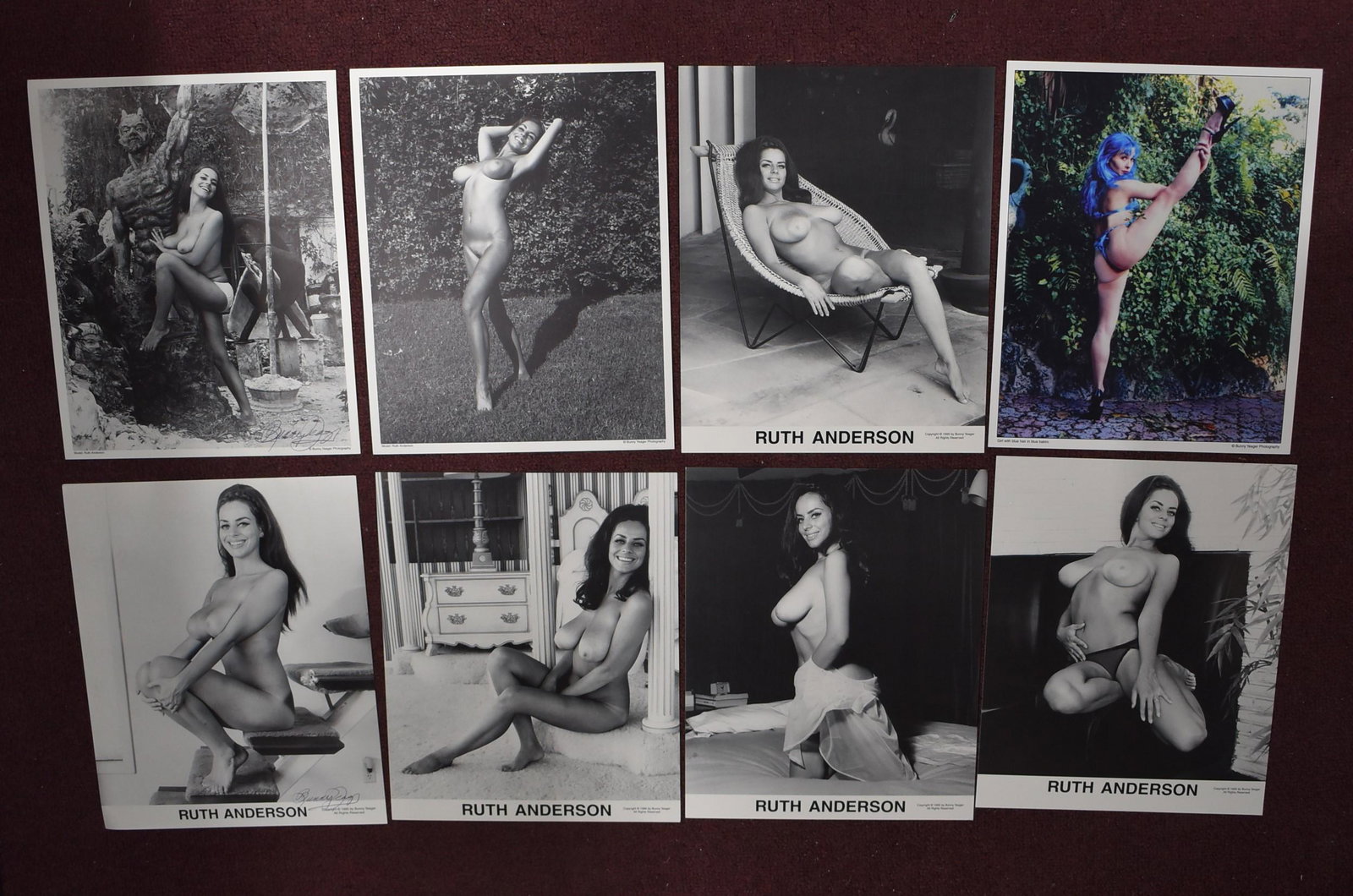 Bunny Yeager Photos: Ruth Anderson and More (8): includes 8 photos. 1 Signed photo in lot Size 8x10