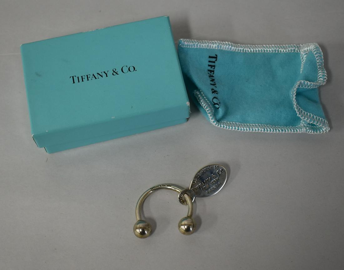 Tiffany & Co Sterling Silver Key Ring: In original blue Tiffany bag