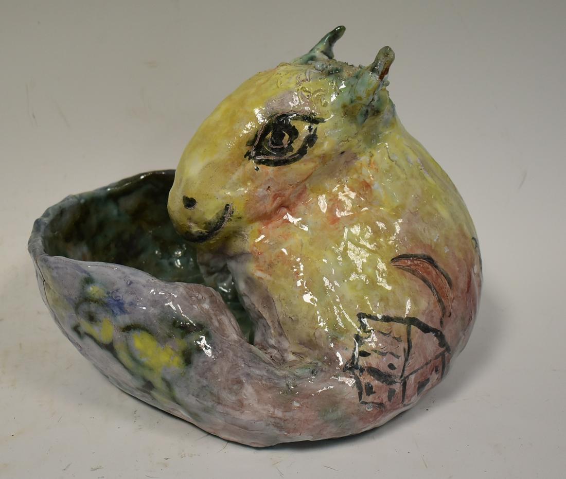 Marc Chagall 1954 Studio Bowl: Marked Marc Chagall and dated 1954