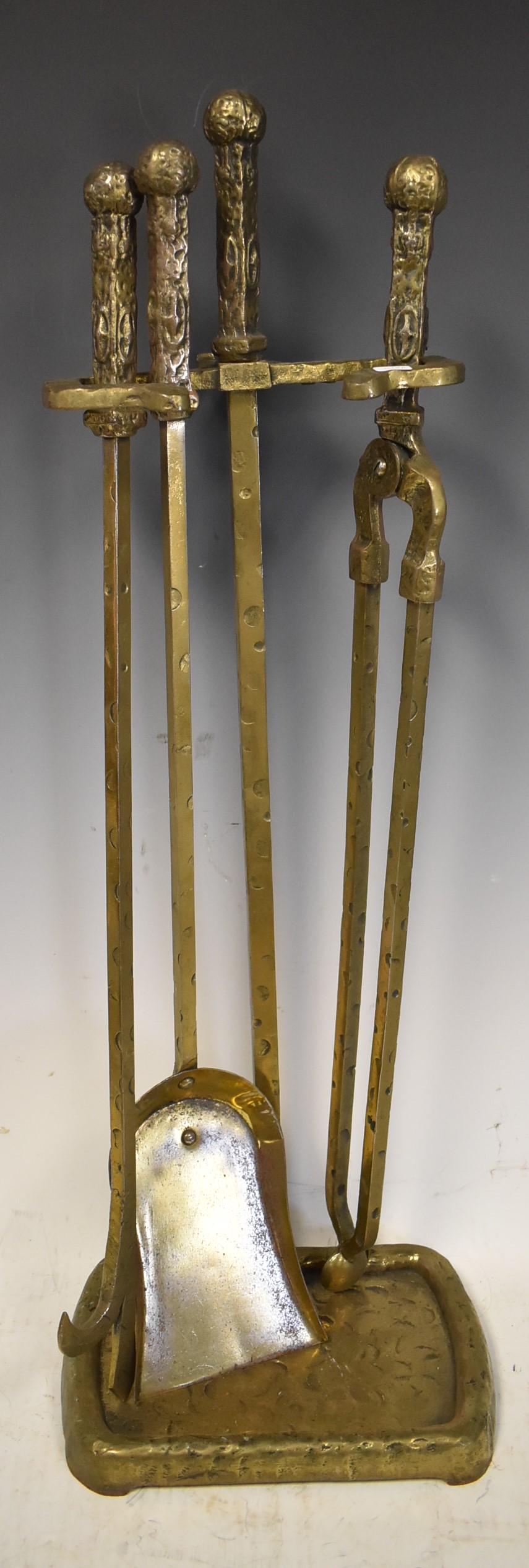 Antique Fireplace Tools on Stand: Includes 3 tools: shovel, poker, and tongs. 30 inch x 10 inches