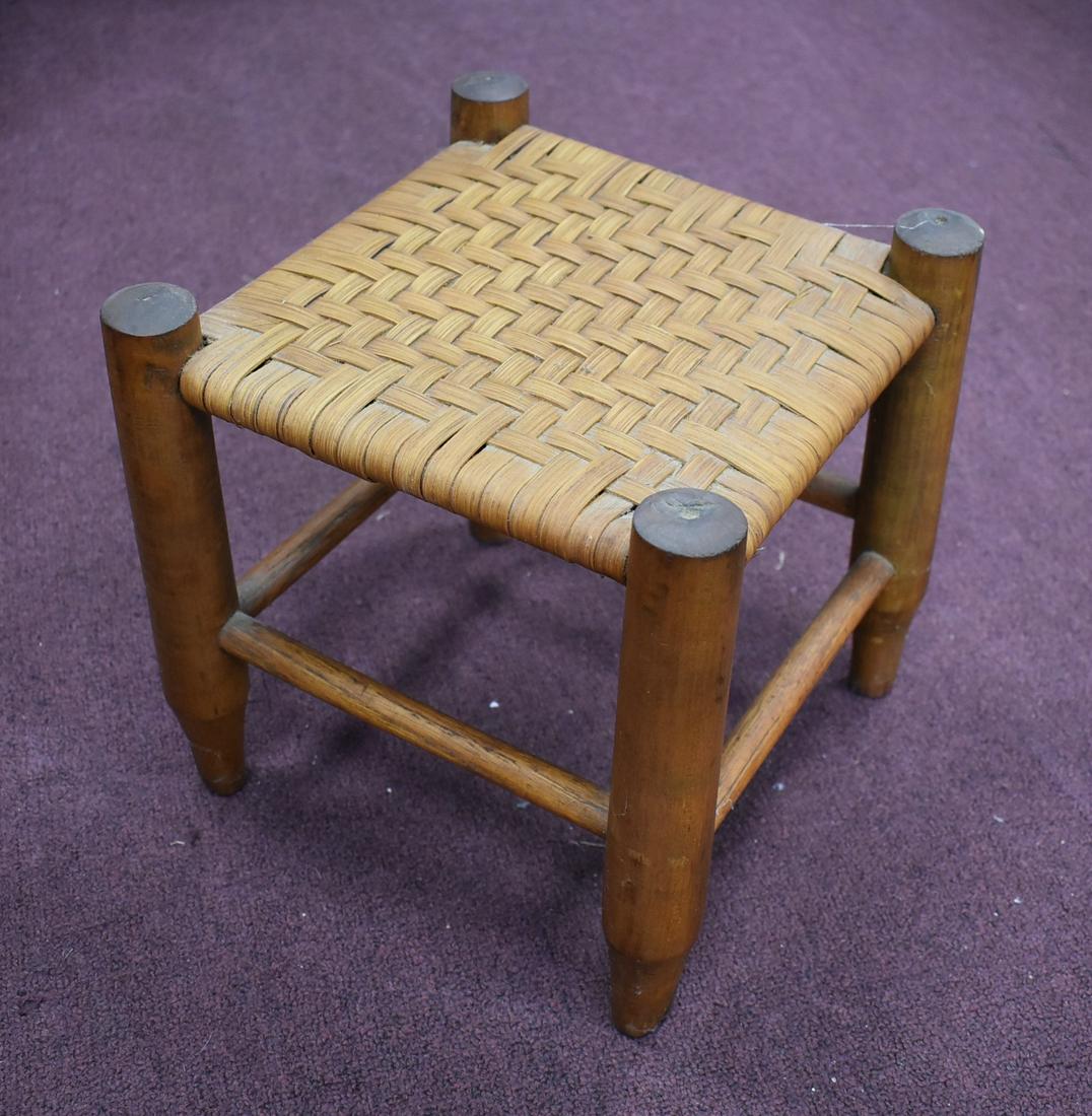 Antique Wicker Top Foot Rest: 9 inches tall.