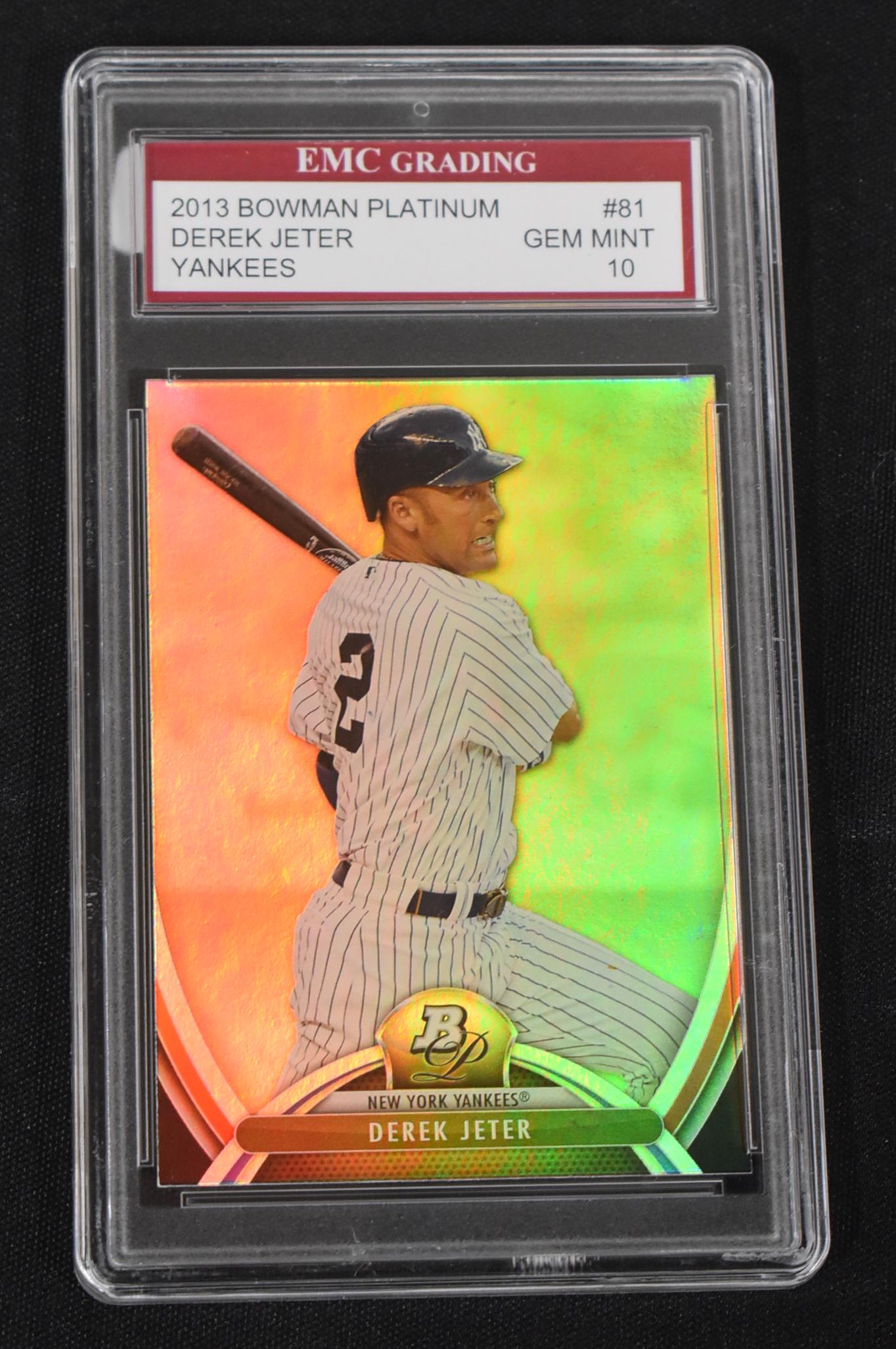 2013 Bowman Platinum Derek Jeter: EMC Graded Gem Mint 10. 2013 The Topps Company.