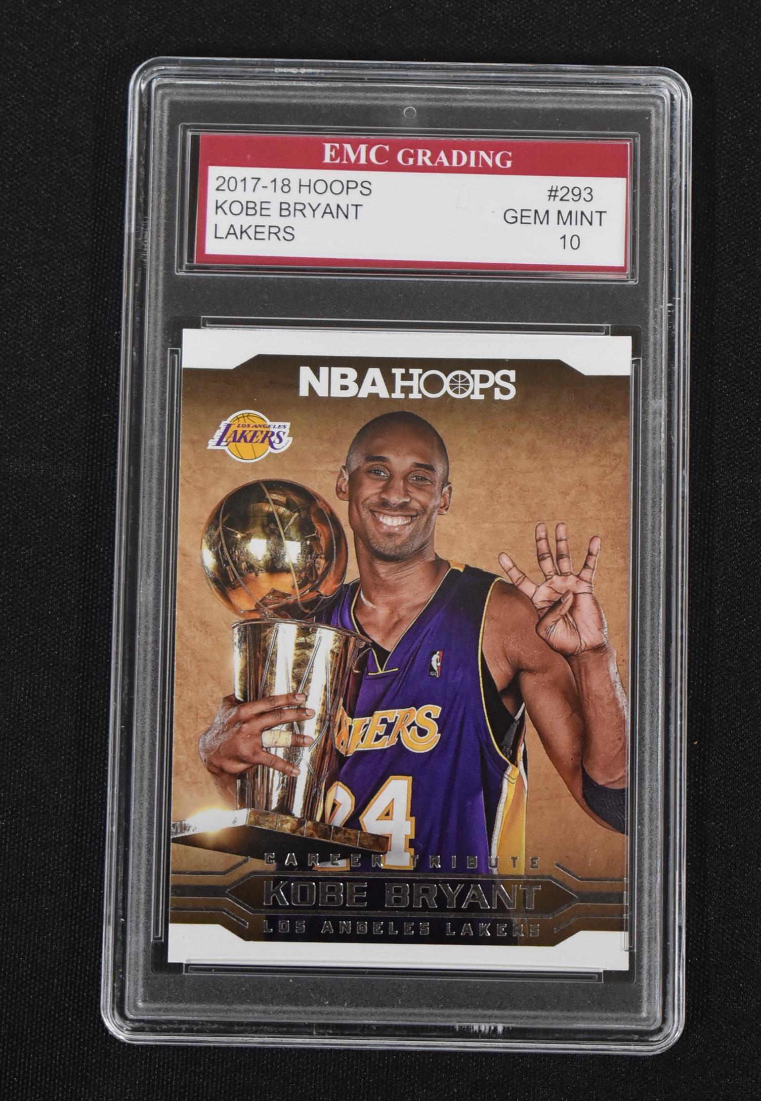 2017-18 Hoops Kobe Bryant Graded Card: EMC graded Gem Mint 10. 2017-18 Panini - Hoops Basketball.