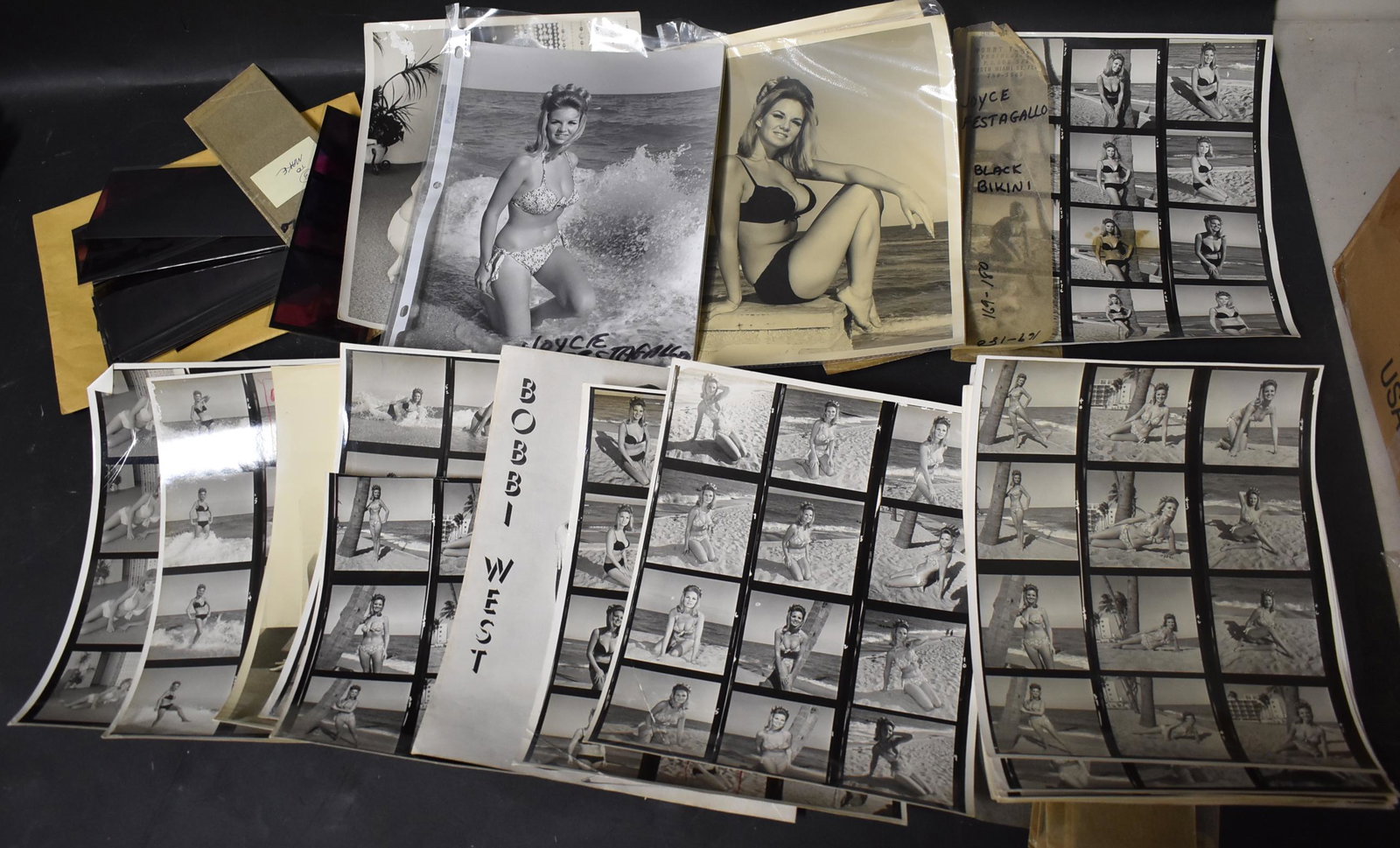 Joyce Festagallo Contact Sheets & Negatives: Taken by Bunny Yeager 1967 Model Joyce Festagallo Age 21
